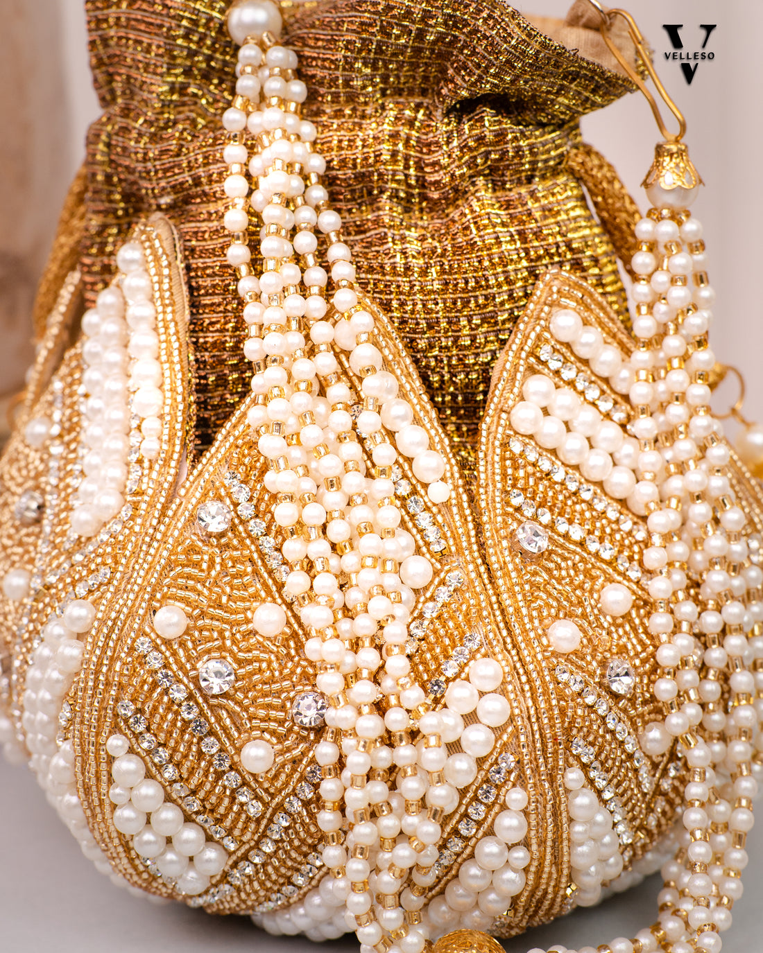 Golden Empress Lotus Potli