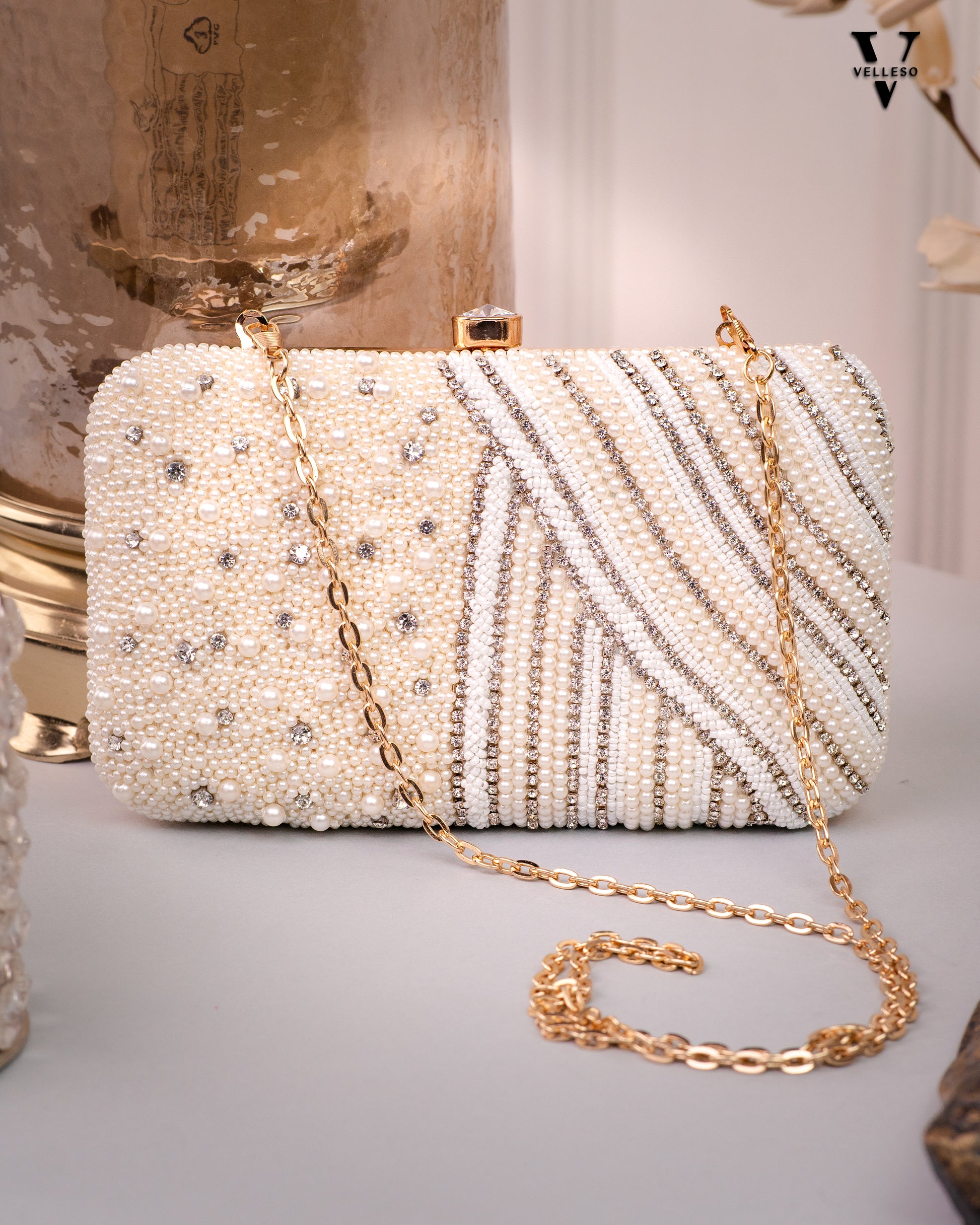 Lyra Pearl Shimmer Clutch