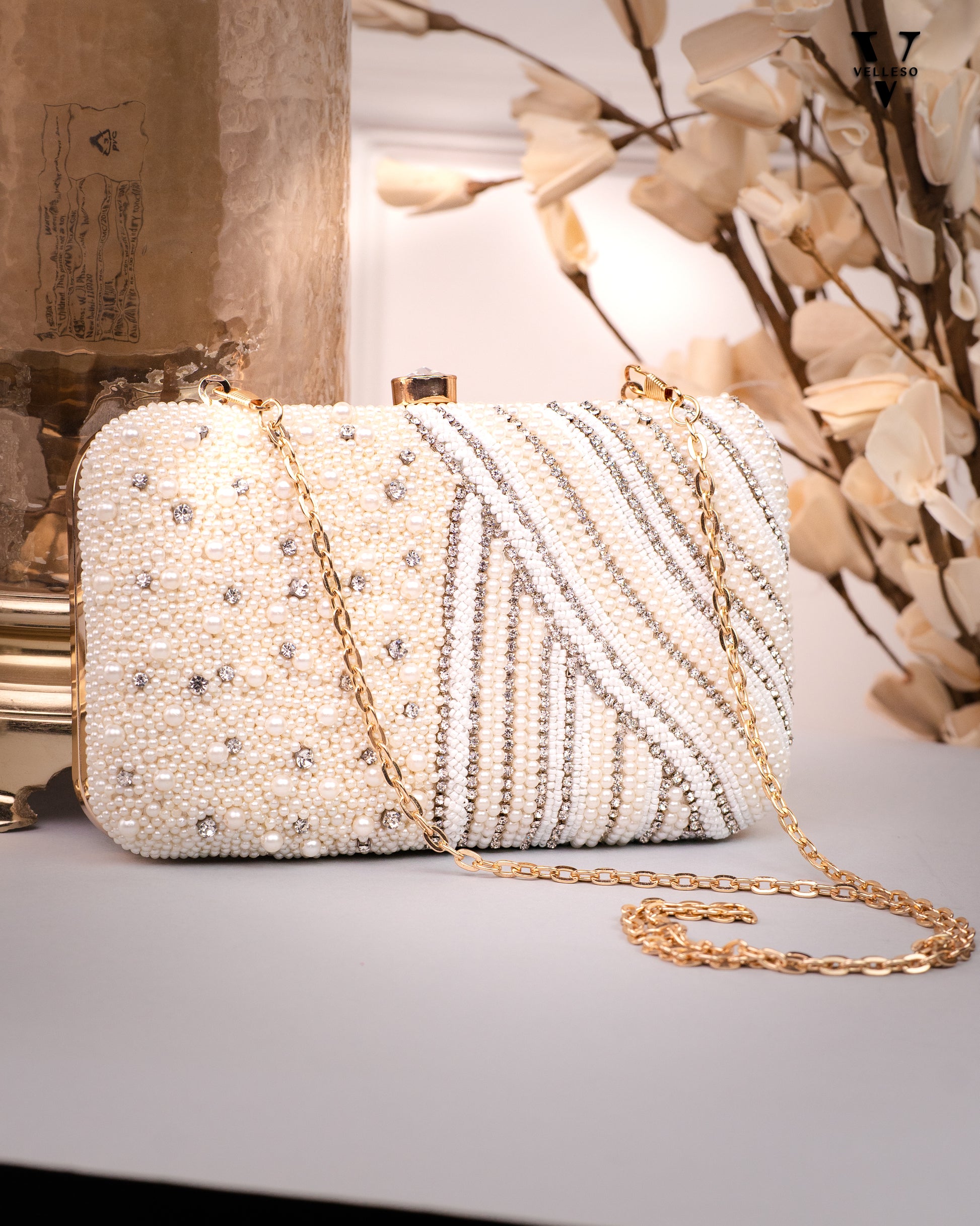 Lyra Pearl Shimmer Clutch