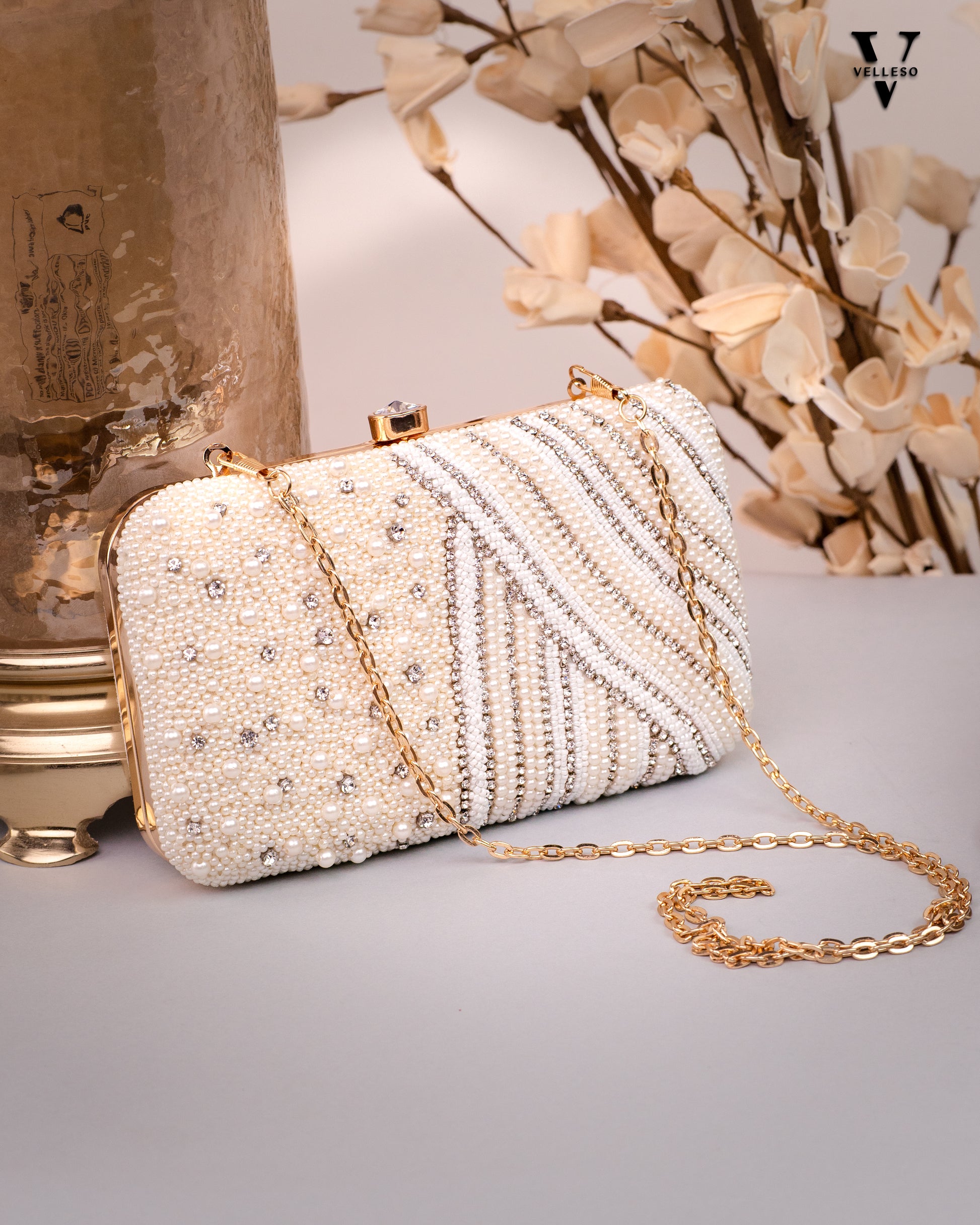 Lyra Pearl Shimmer Clutch