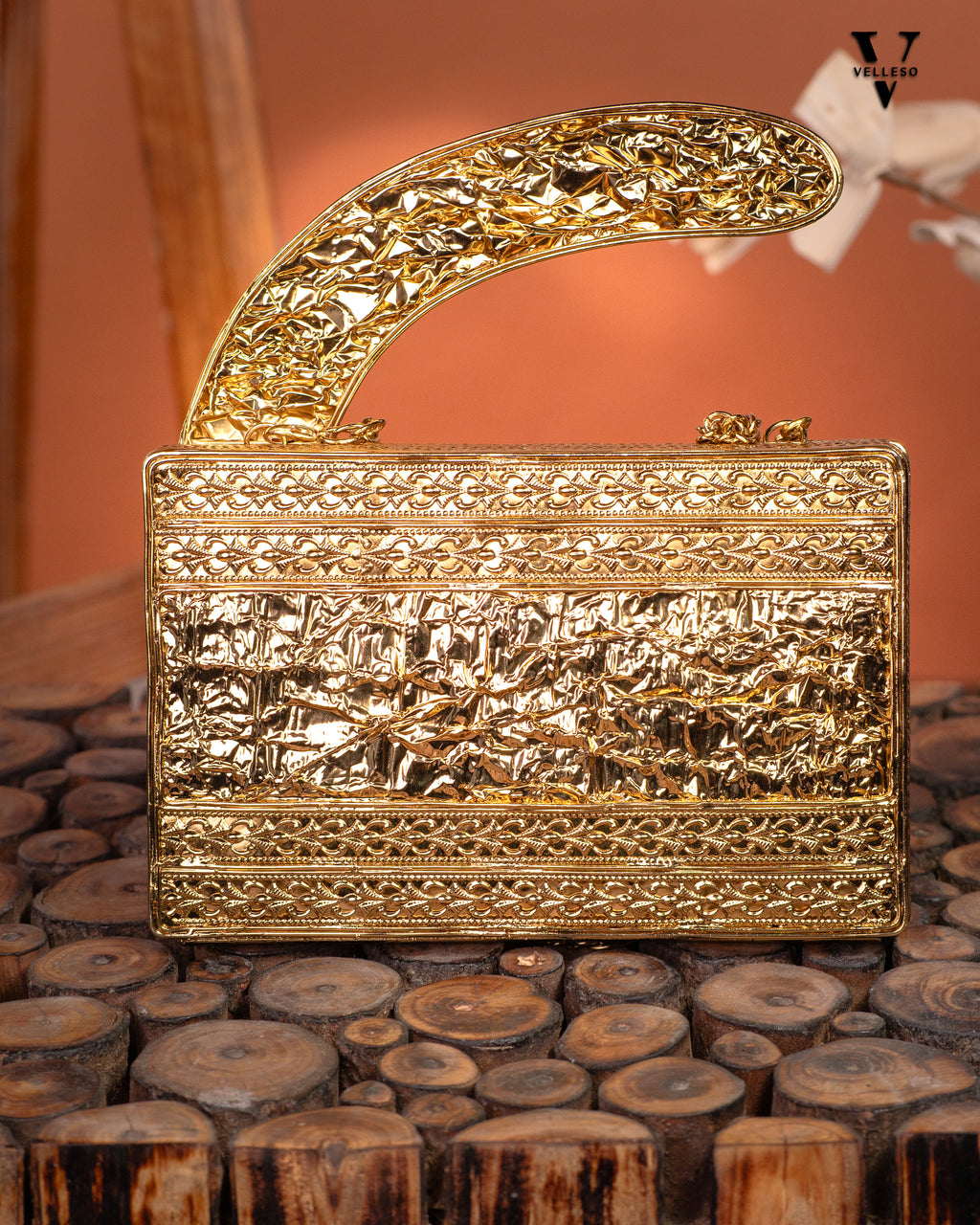 Saryaa Crescent MOP Clutch Bag