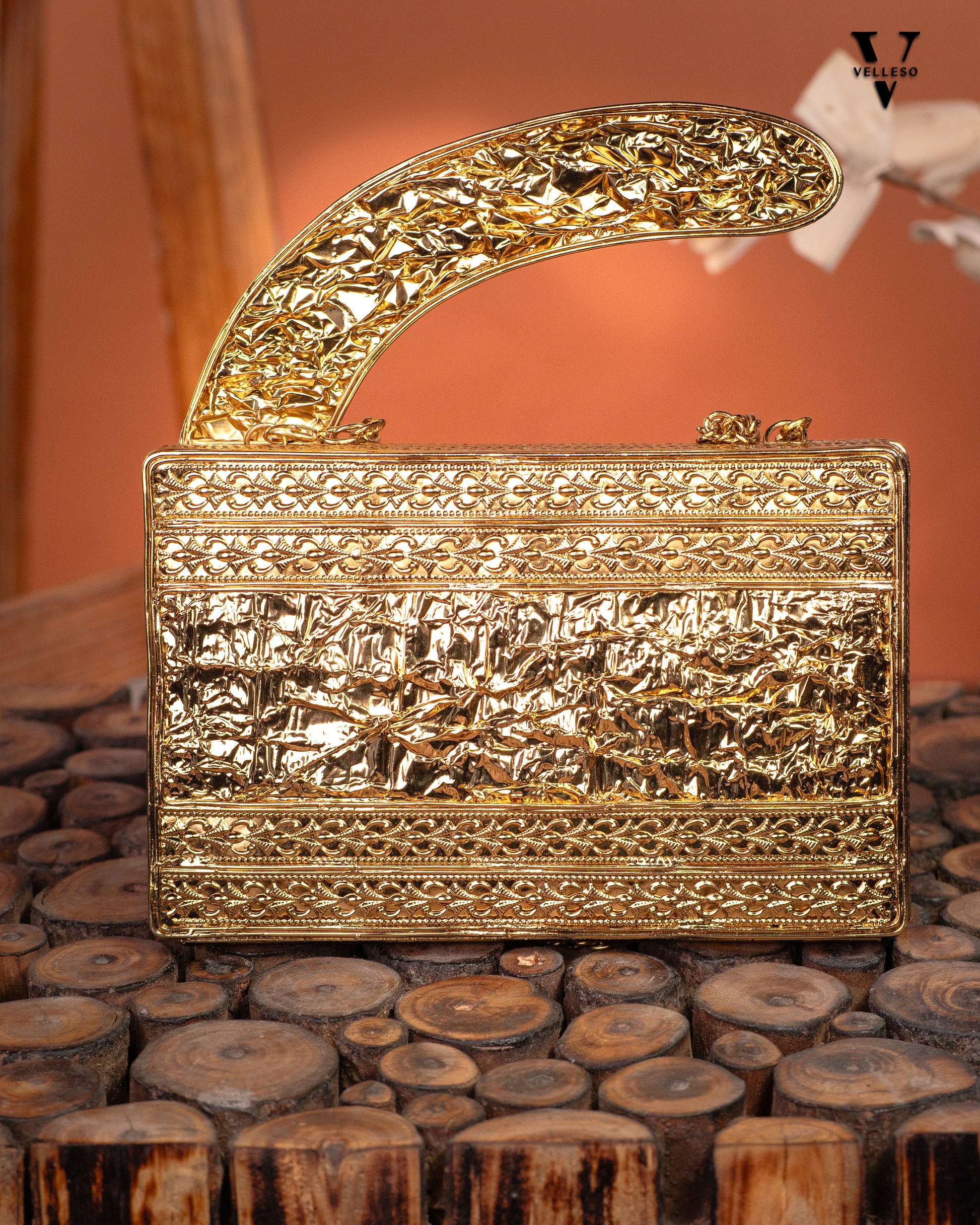 Saryaa Crescent MOP Clutch Bag