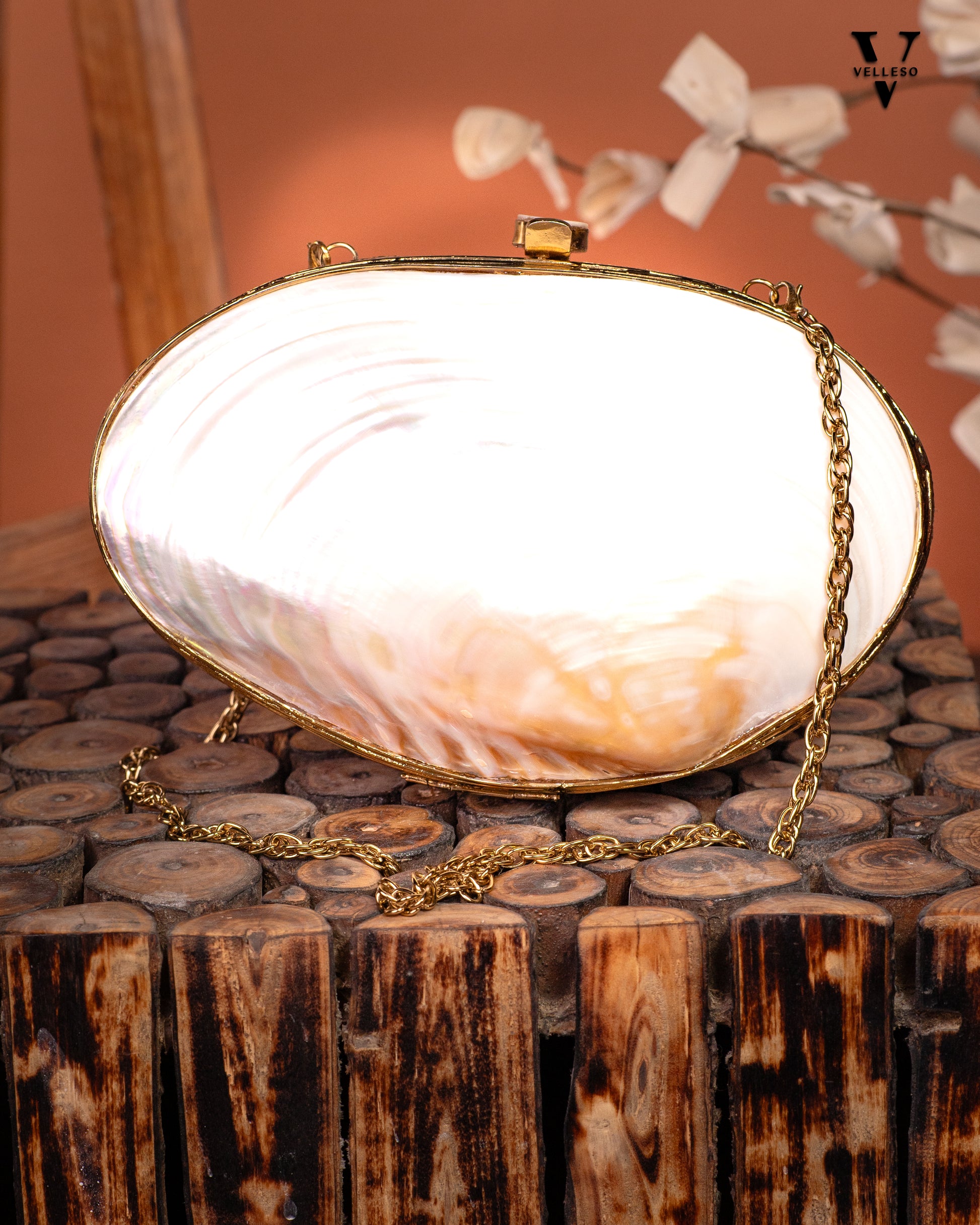 Aurira Oval MOP Clutch Bag