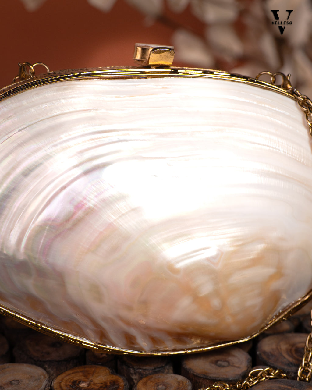 Aurira Oval MOP Clutch Bag