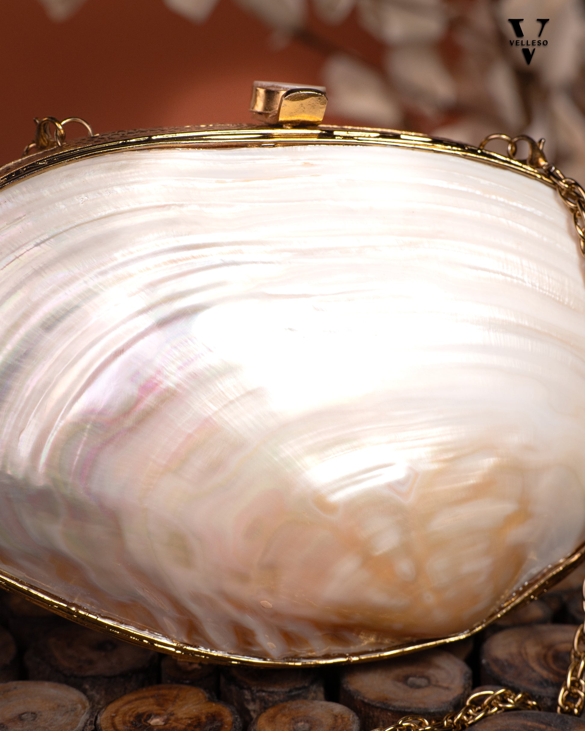 Aurira Oval MOP Clutch Bag