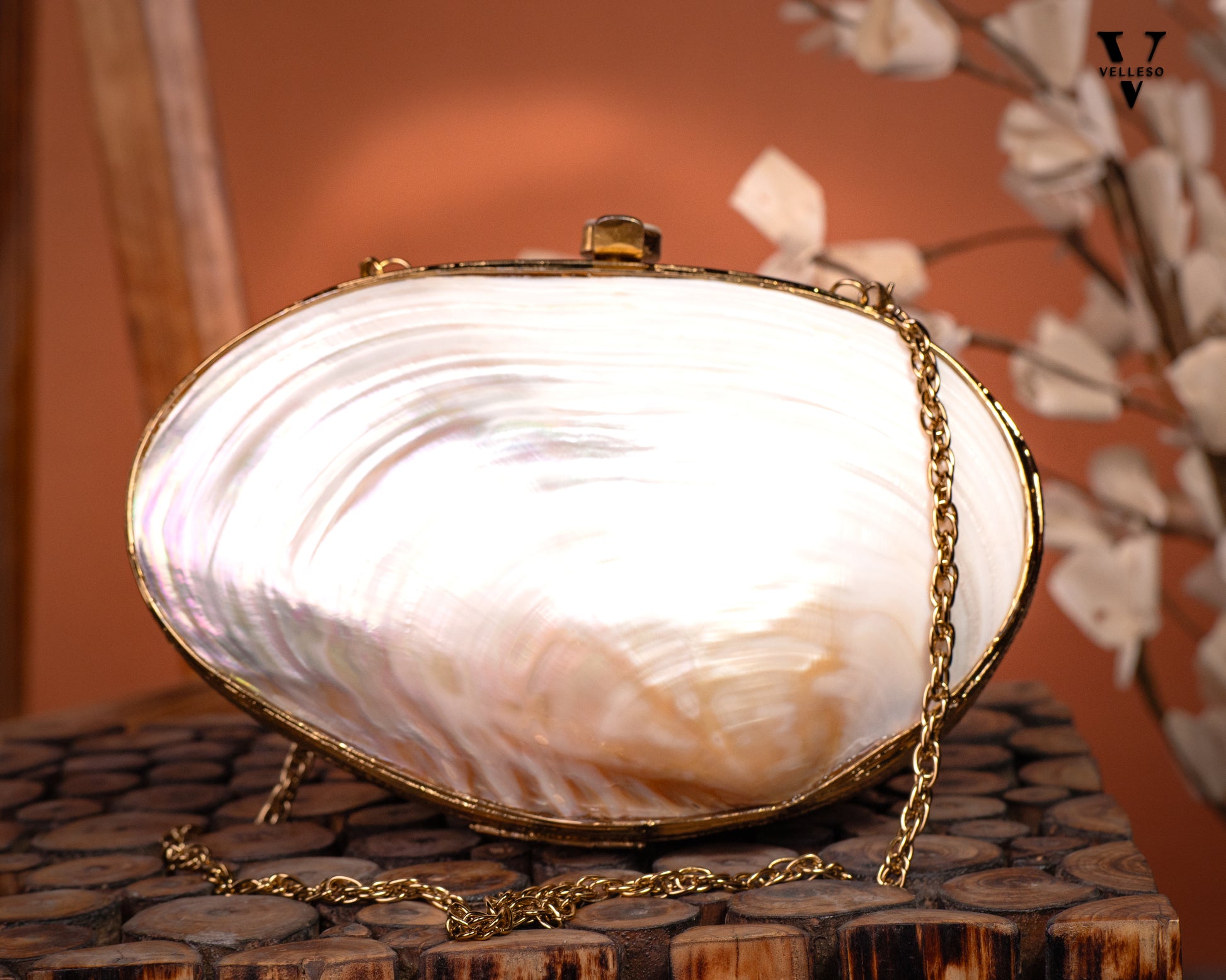 Aurira Oval MOP Clutch Bag