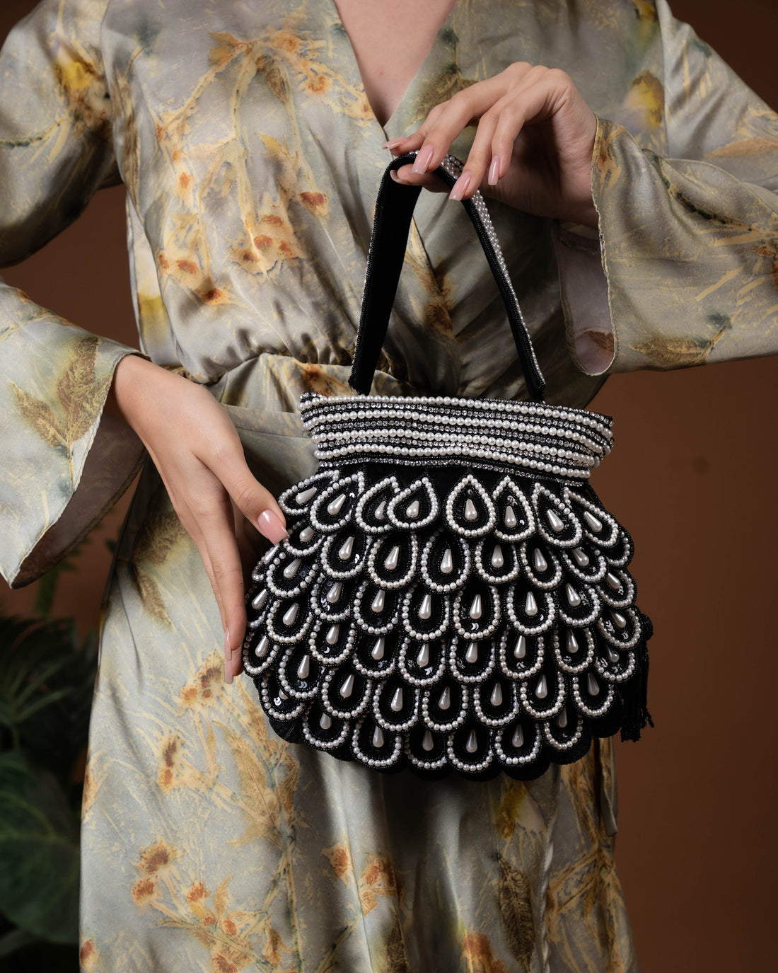 Zafrina Black Royale Potli Bag