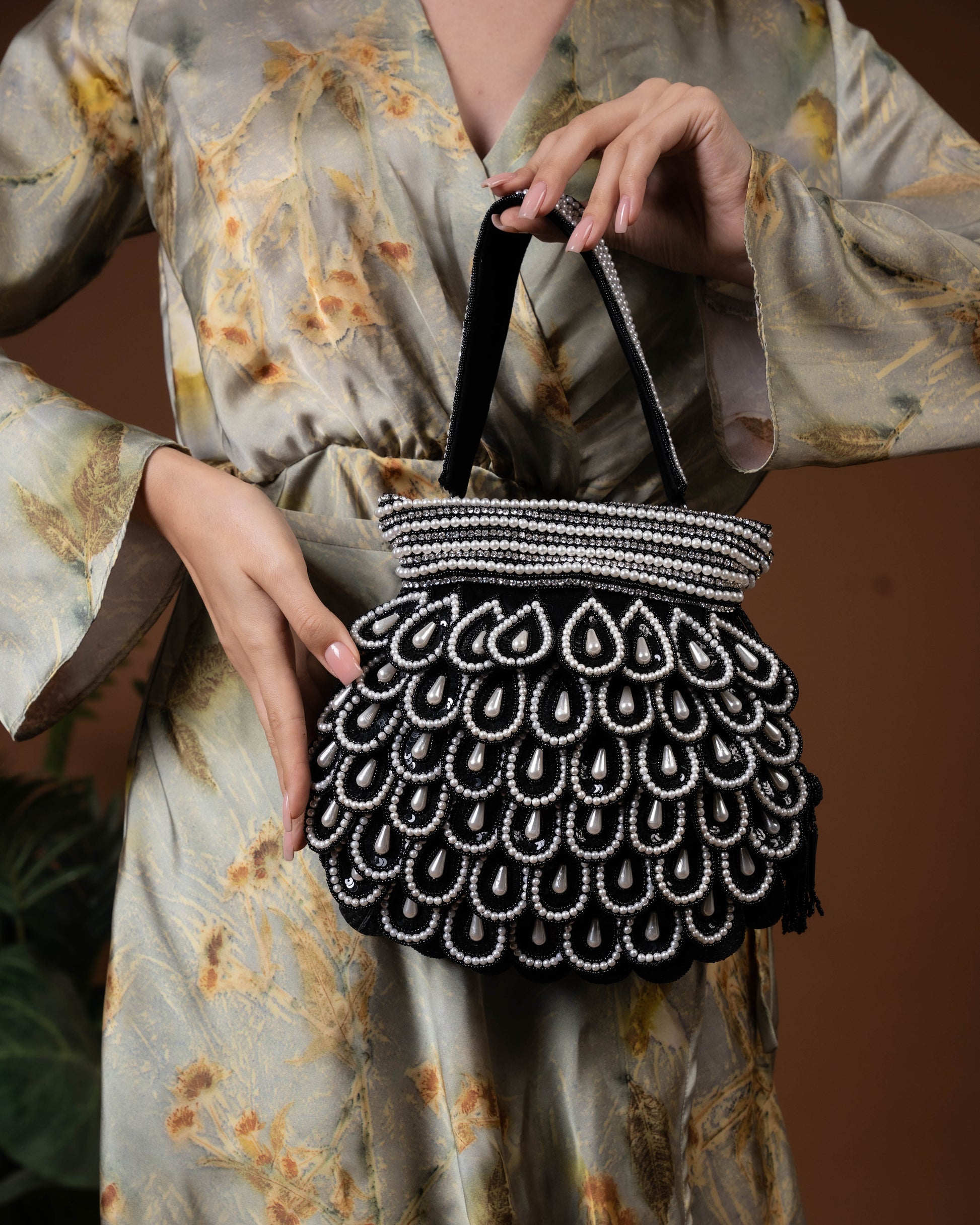 Zafrina Black Royale Potli Bag