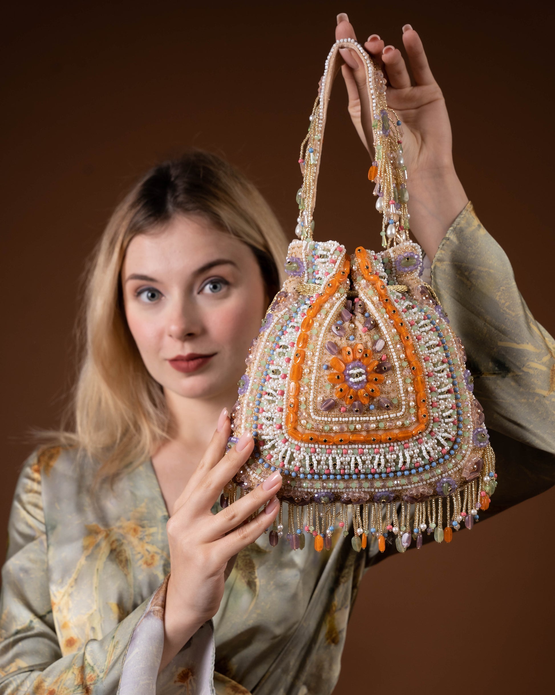 Amber Shahi – Handcrafted Royal Velvet Potli Bag