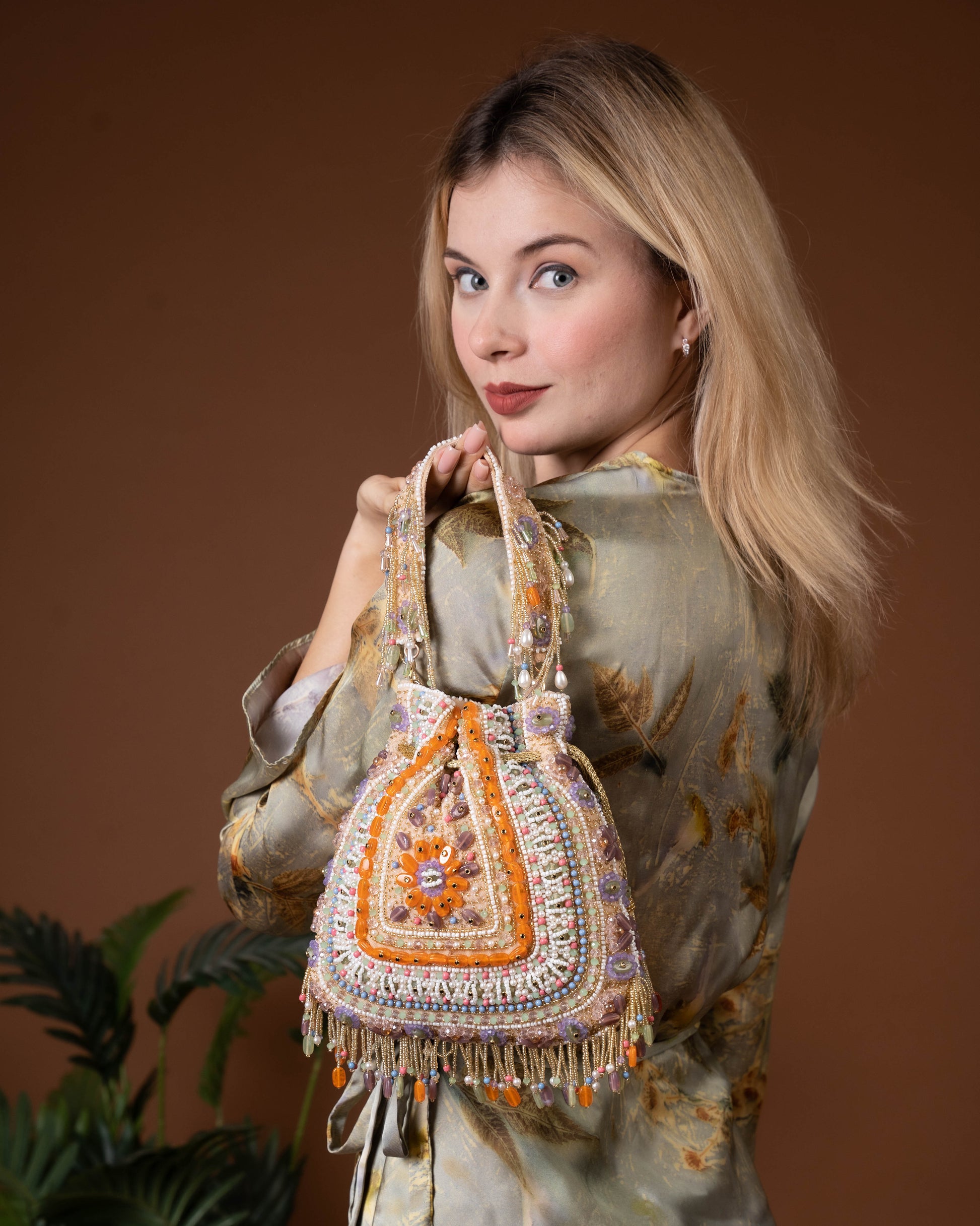 Amber Shahi – Handcrafted Royal Velvet Potli Bag