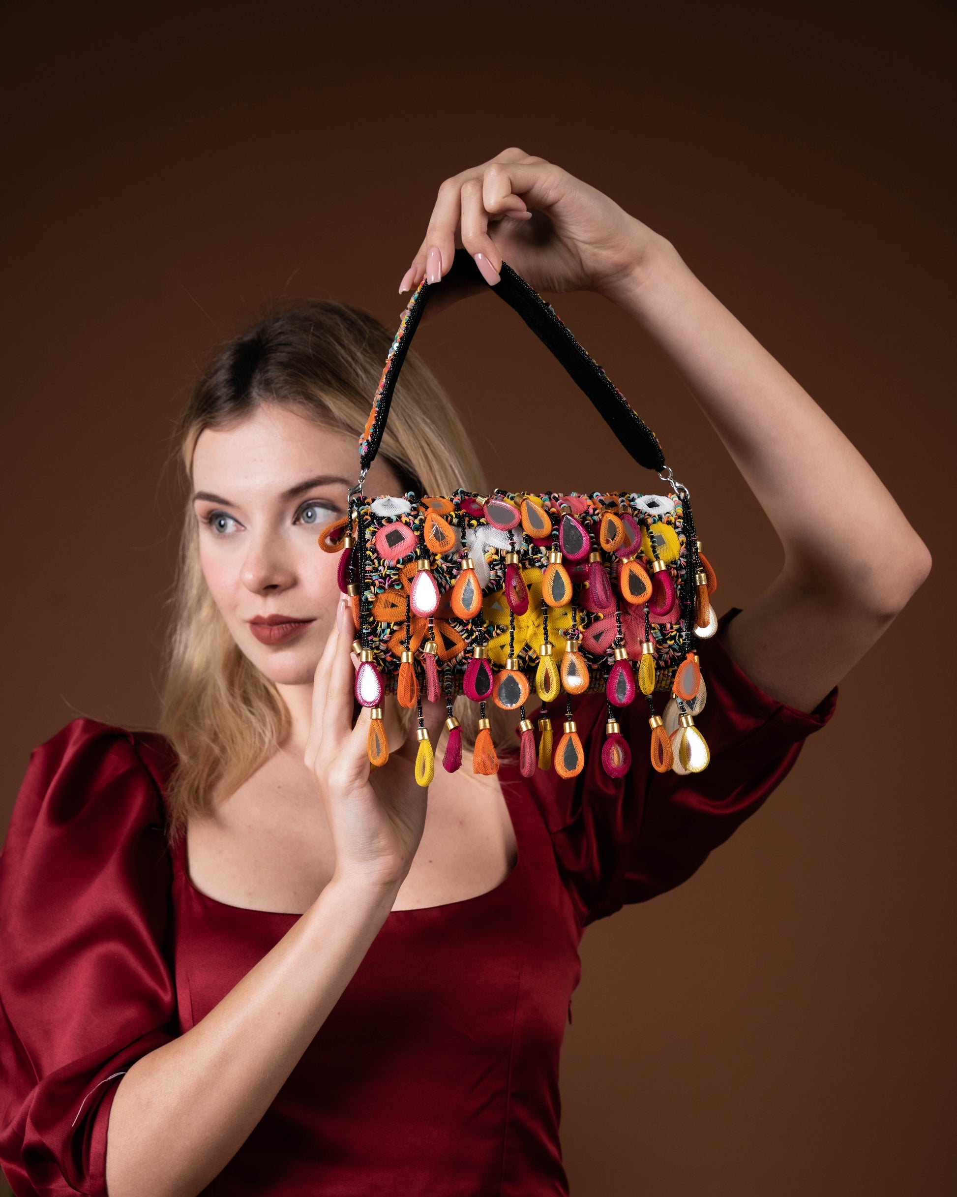 Maharani Rasrang Embellished Flap Bag
