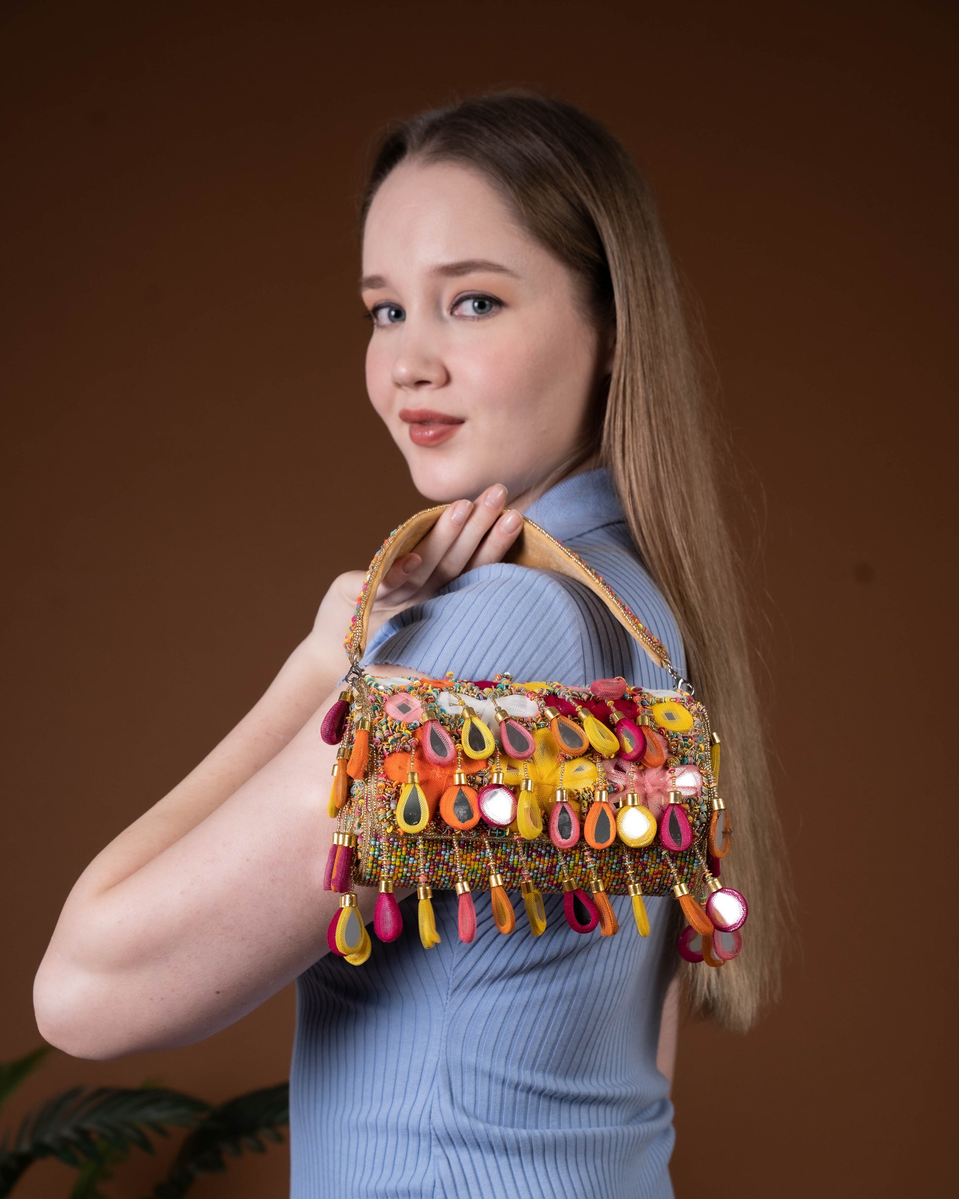 Maharani Rasrang Embellished Flap Bag