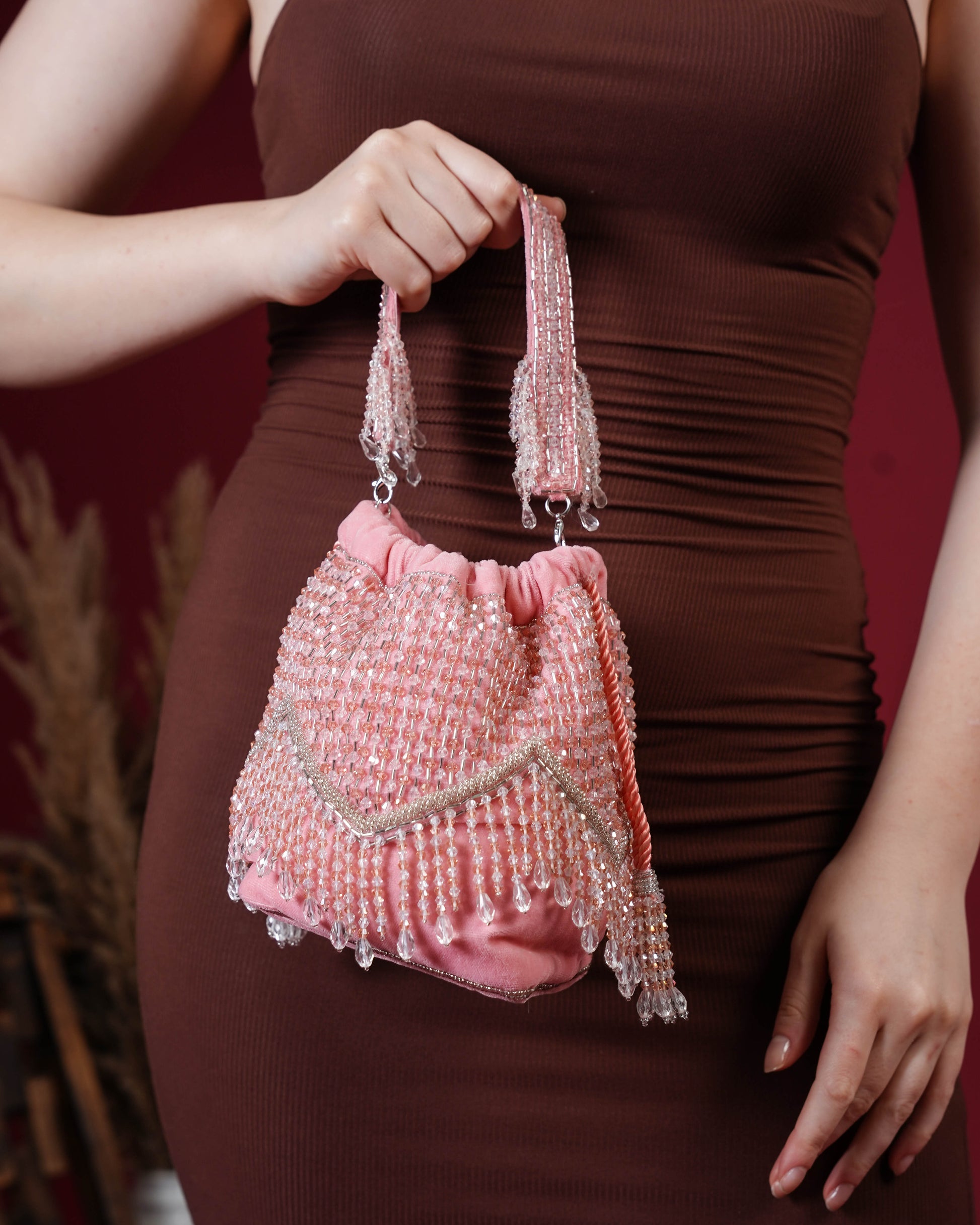 Elira Crystal Fringe Potli