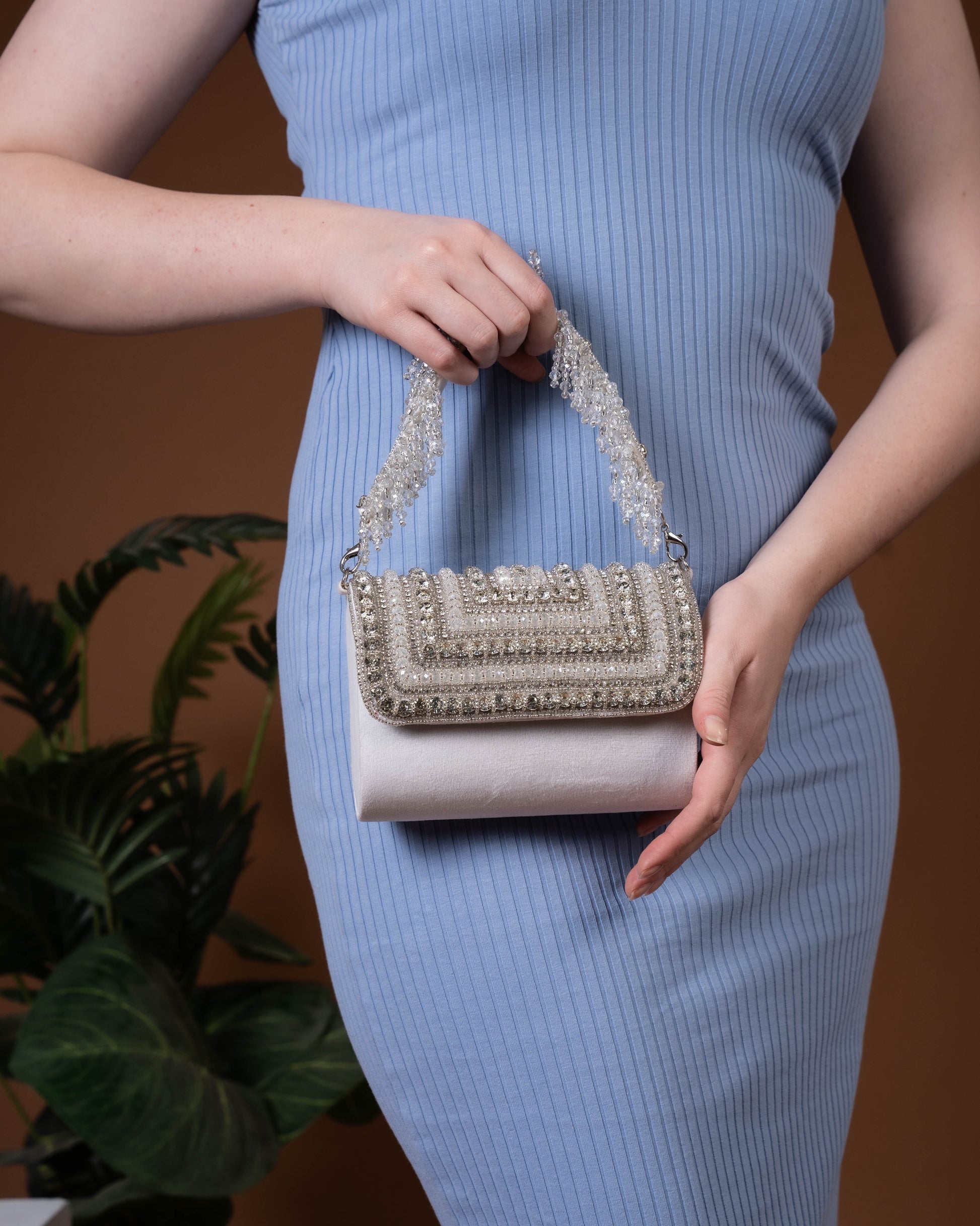 Nouréa Crystal Pearl Flap Bag
