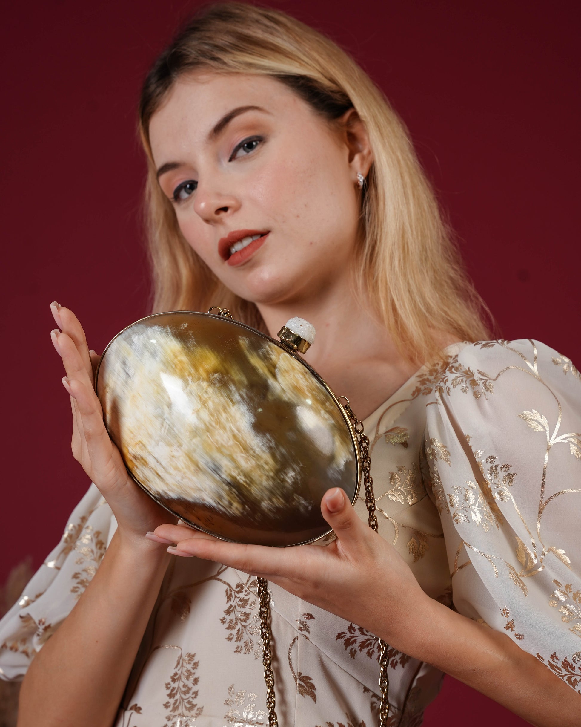 Celestia Marble Luxe Clutch