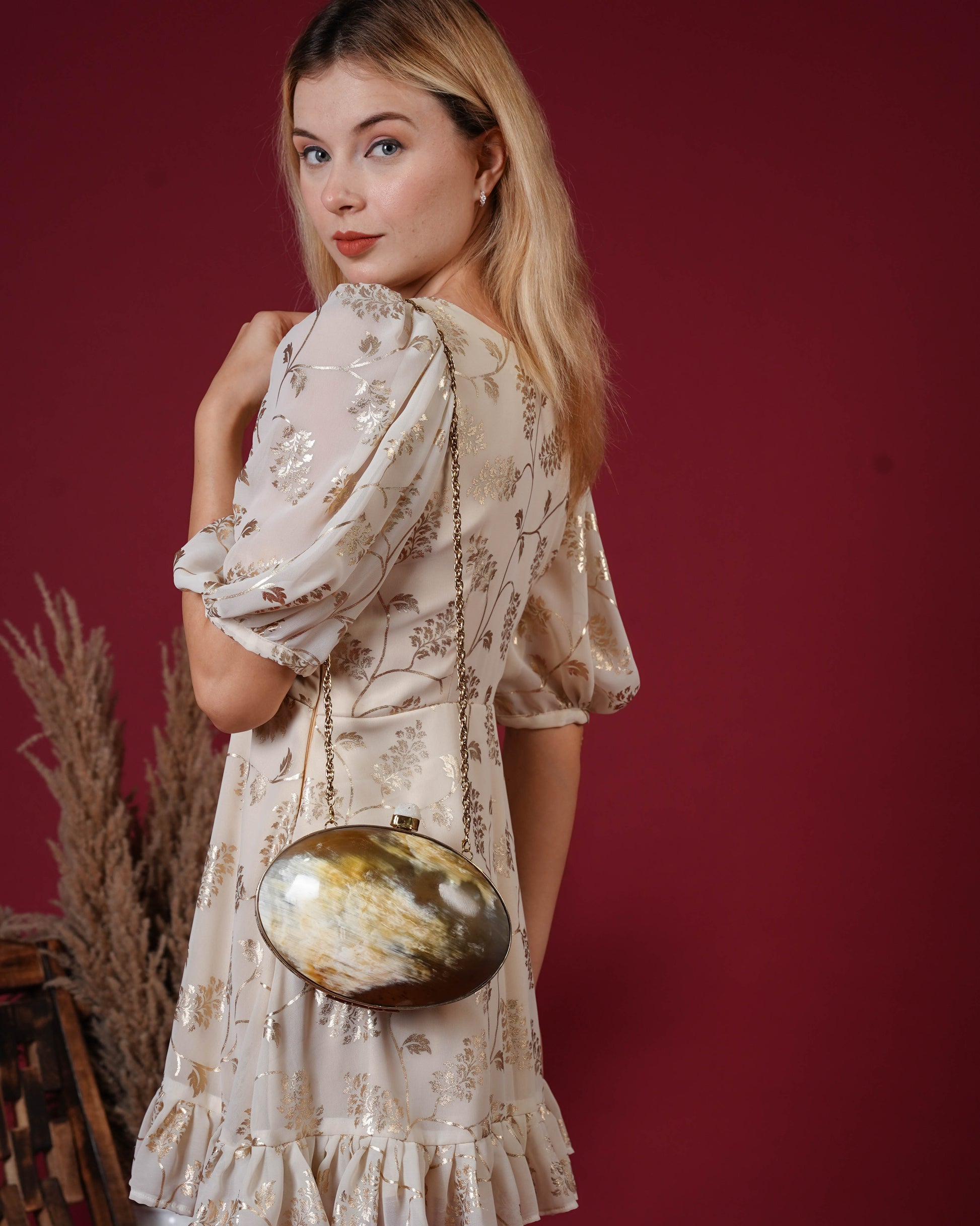 Celestia Marble Luxe Clutch
