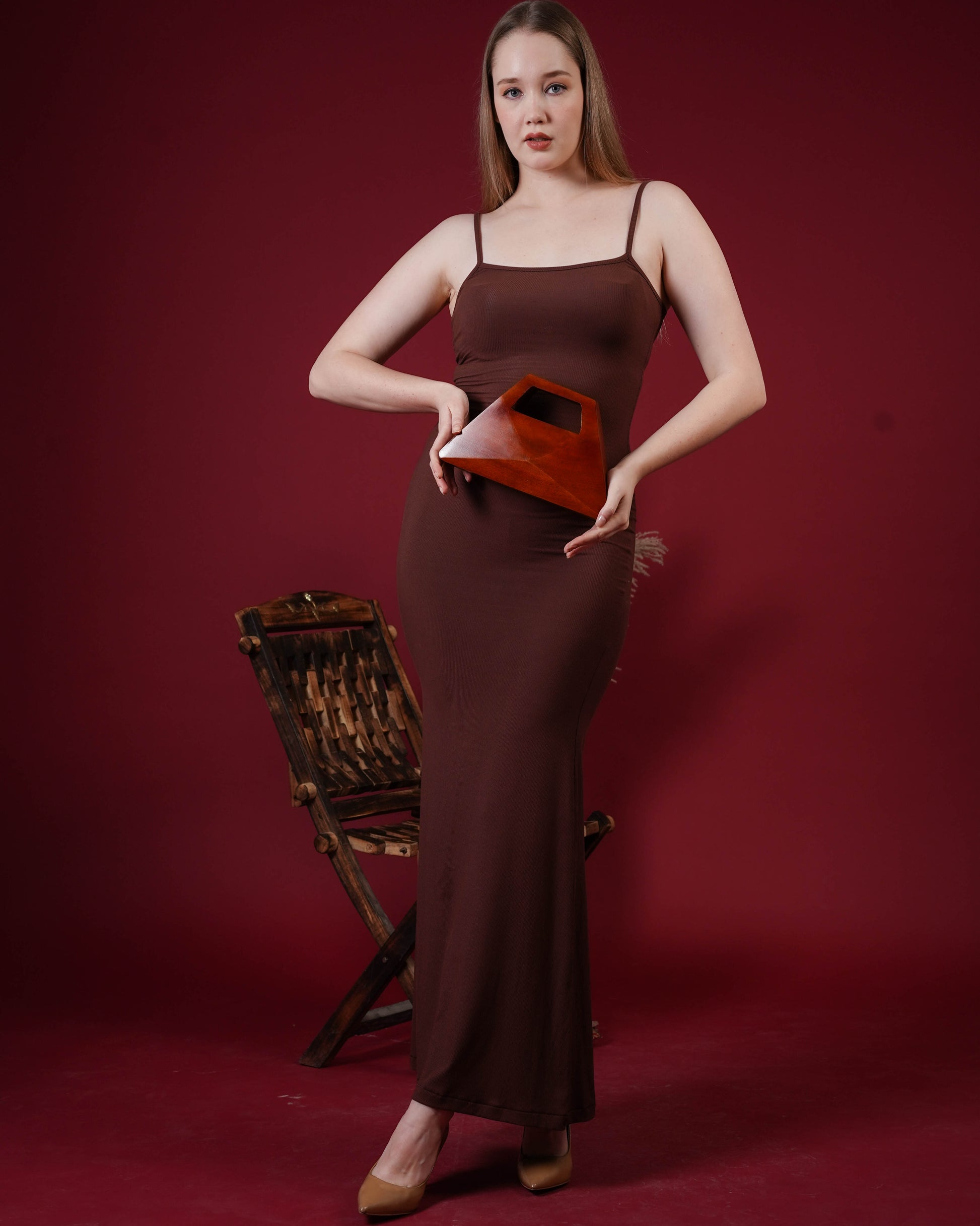Aranya Trapeze Wooden Clutch