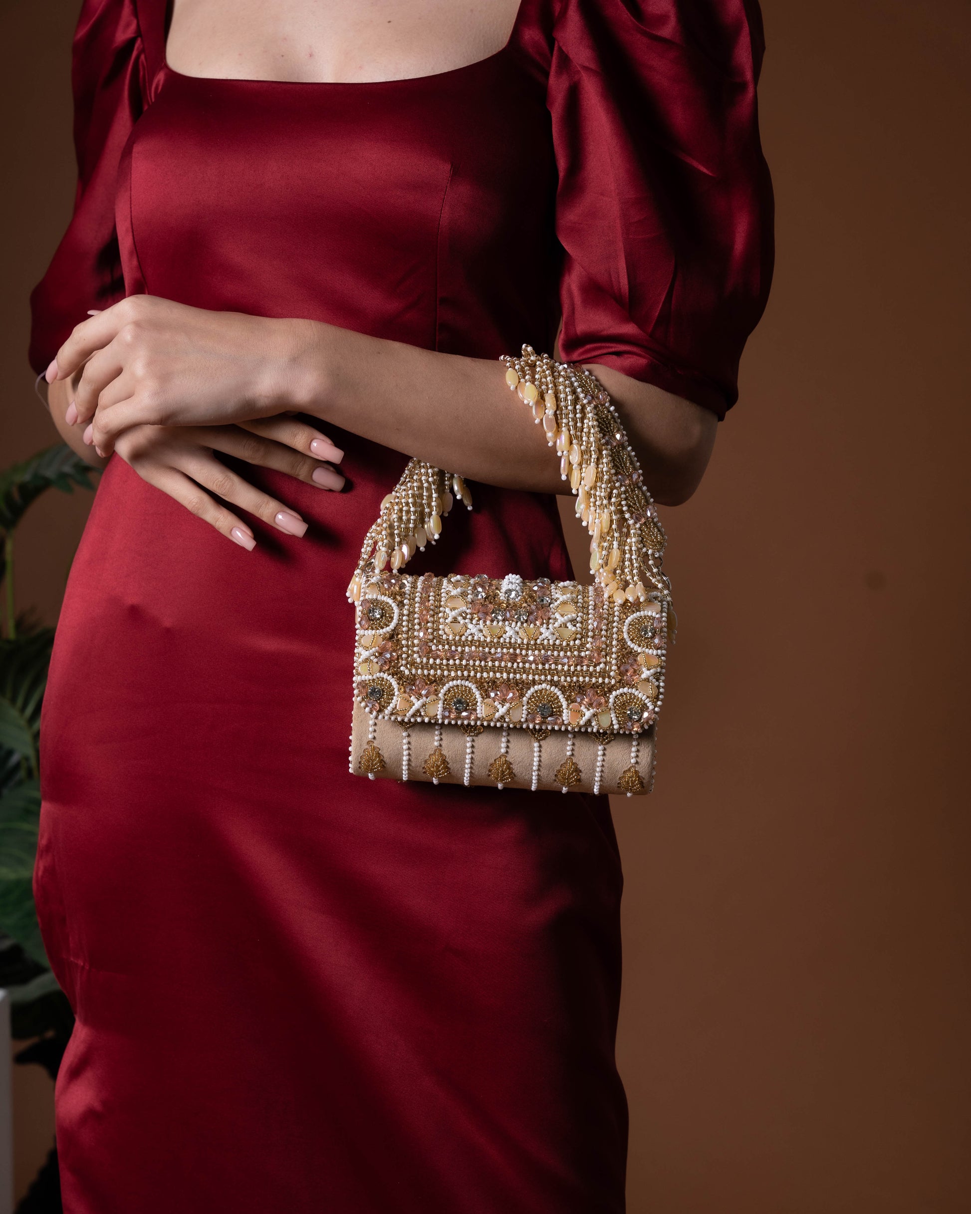 Seyra Soleil Beaded Flap Bag