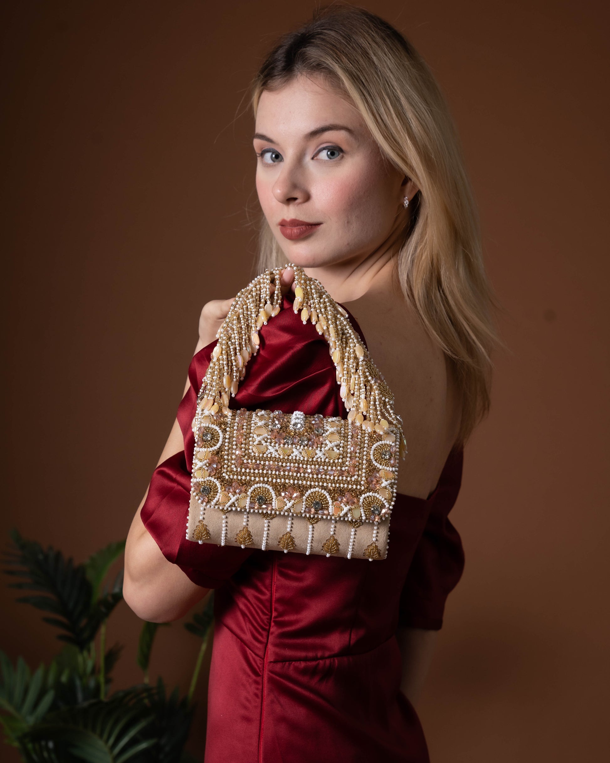 Seyra Soleil Beaded Flap Bag