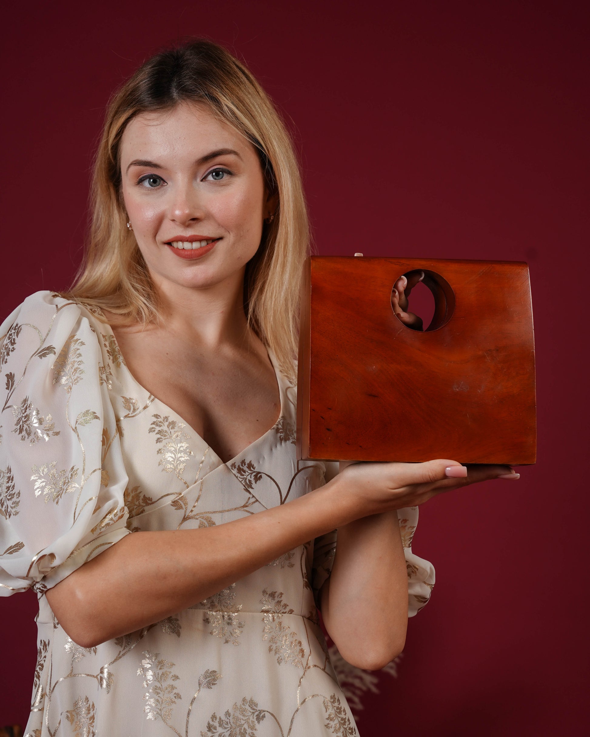 Solstice Wooden Hand Clutch