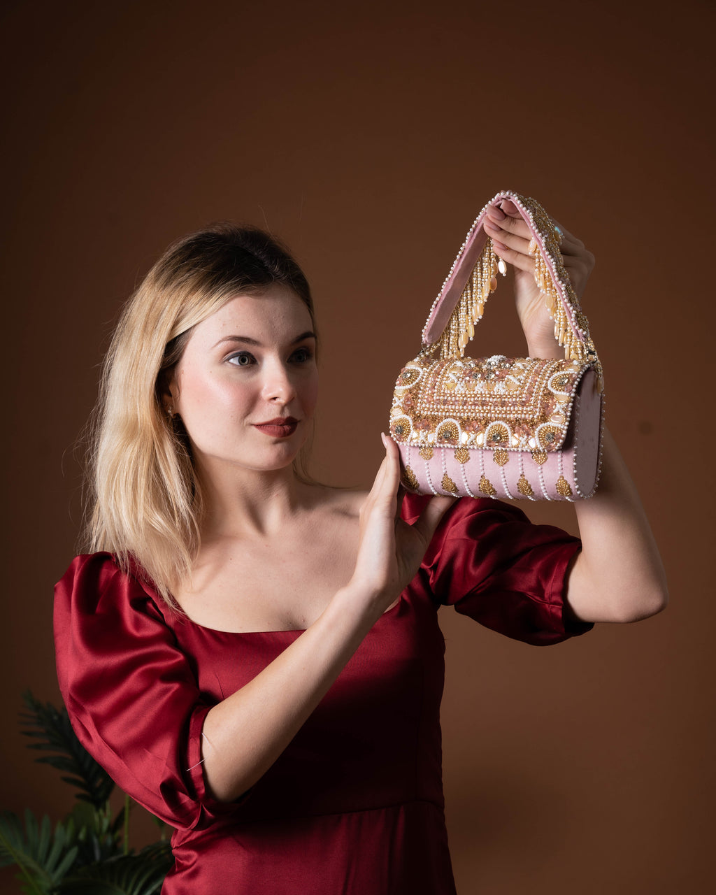 Seyra Soleil Beaded Flap Bag