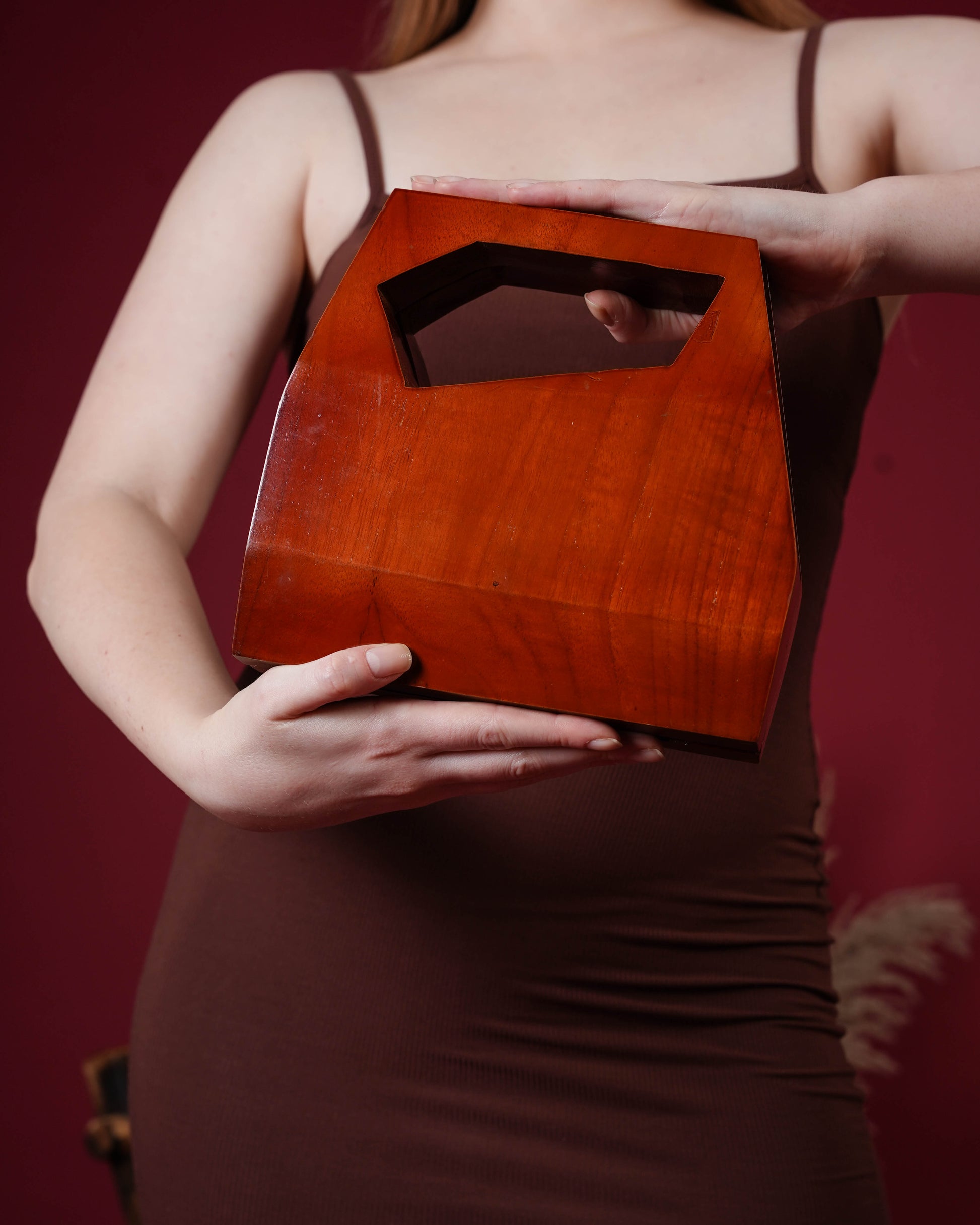 Koya Prism Wooden Clutch