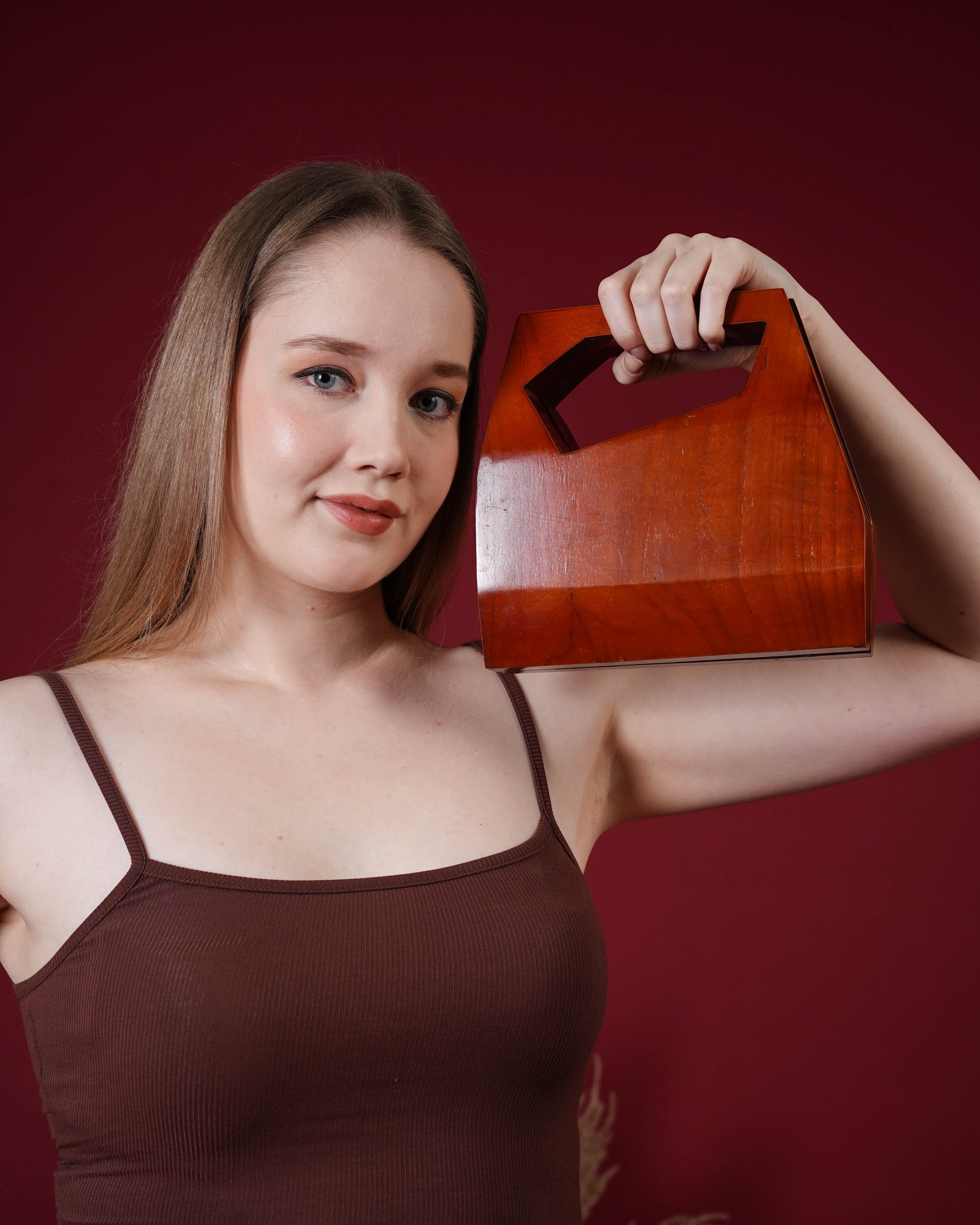 Koya Prism Wooden Clutch