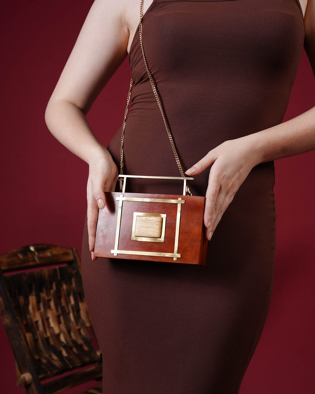 Sienna Frame Wooden Clutch