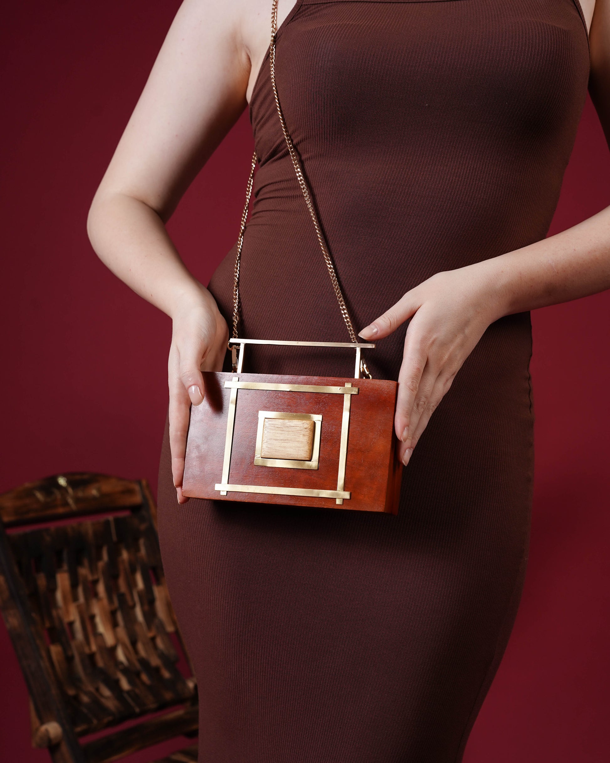 Sienna Frame Wooden Clutch