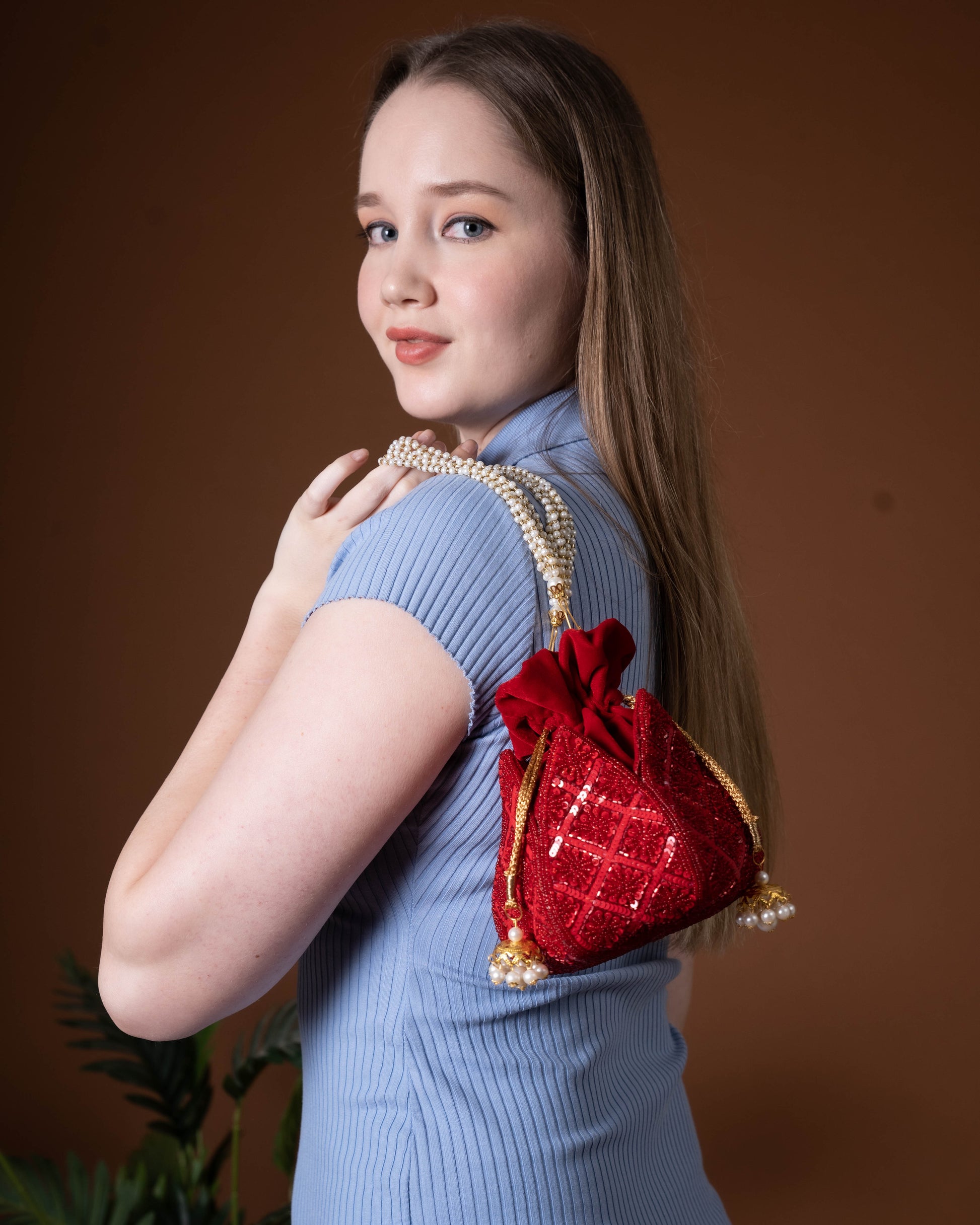 Scarlet Royale Sequin Potli