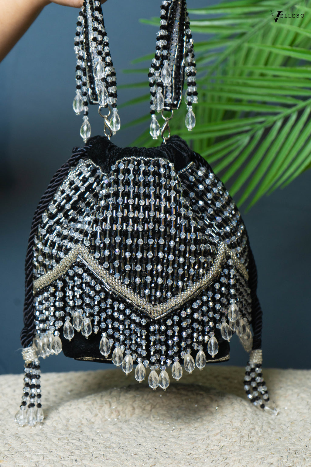 Elira Crystal Fringe Potli