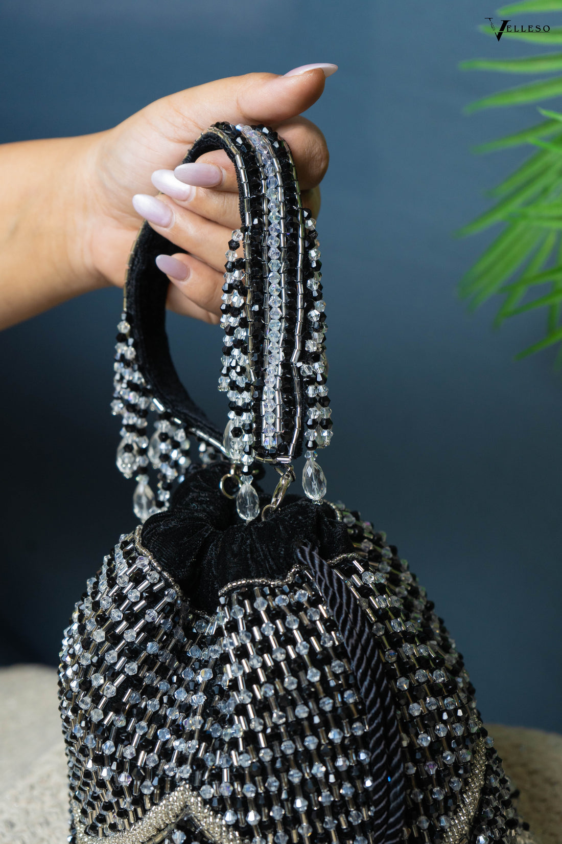Elira Crystal Fringe Potli