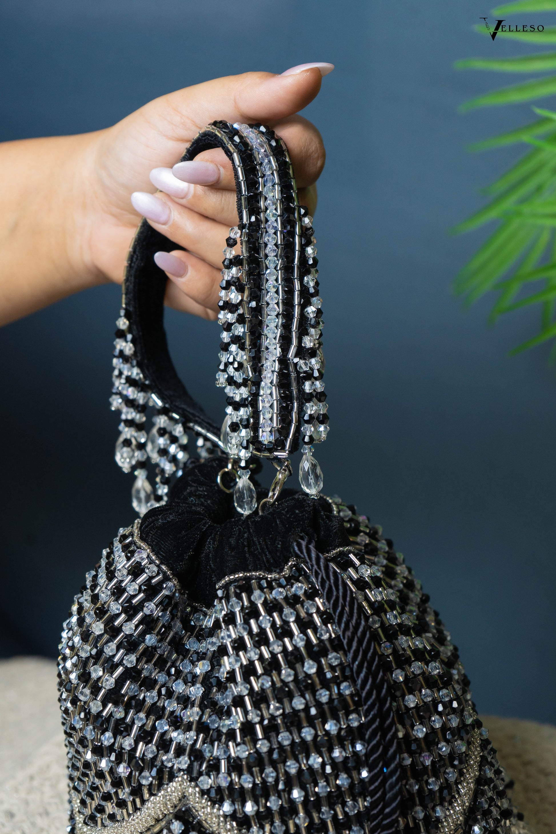 Elira Crystal Fringe Potli