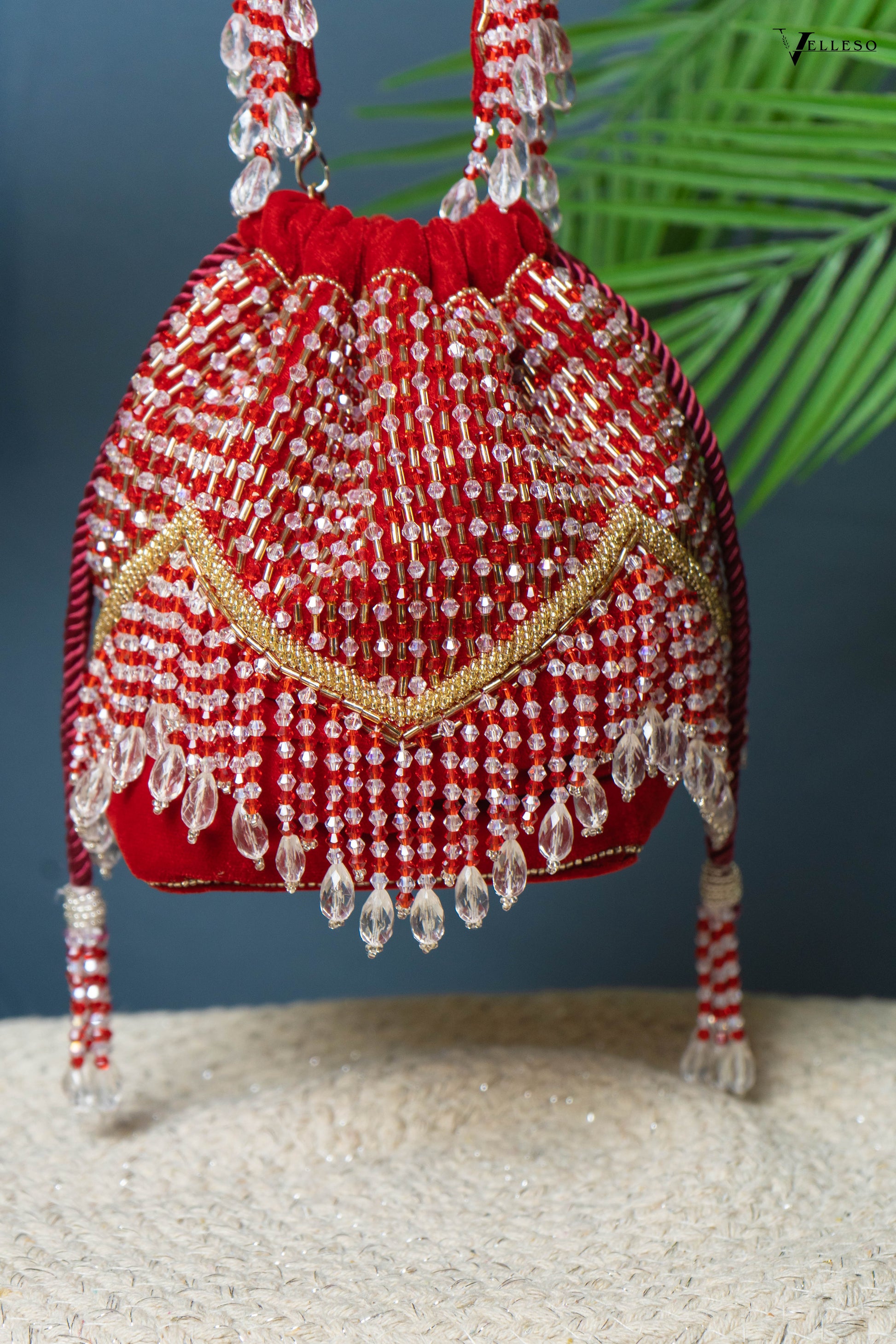 Elira Crystal Fringe Potli