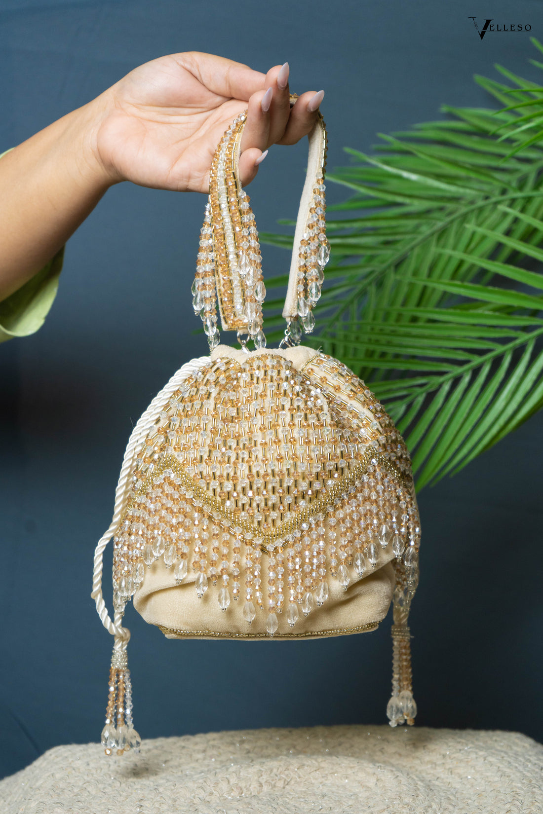 Elira Crystal Fringe Potli