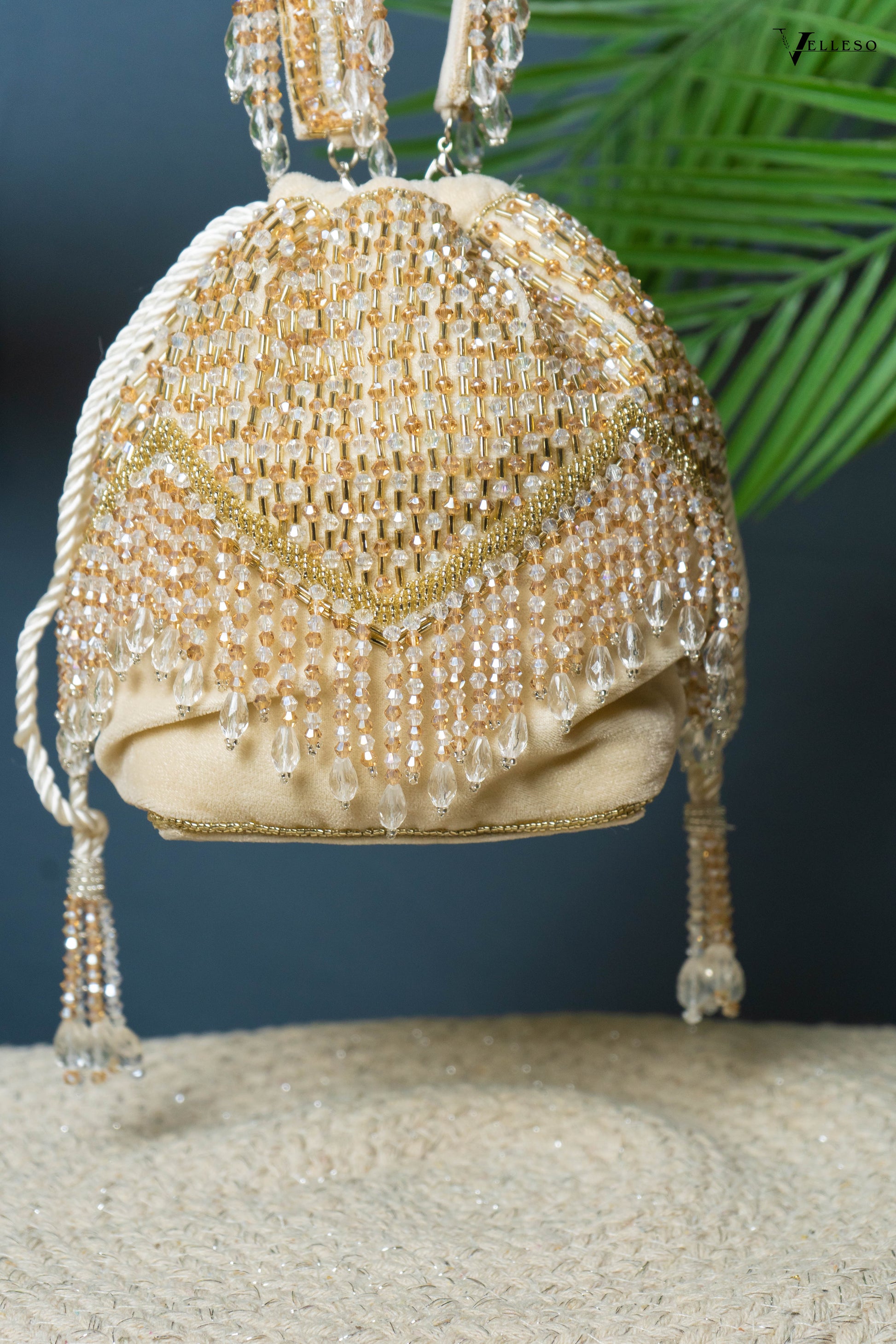 Elira Crystal Fringe Potli