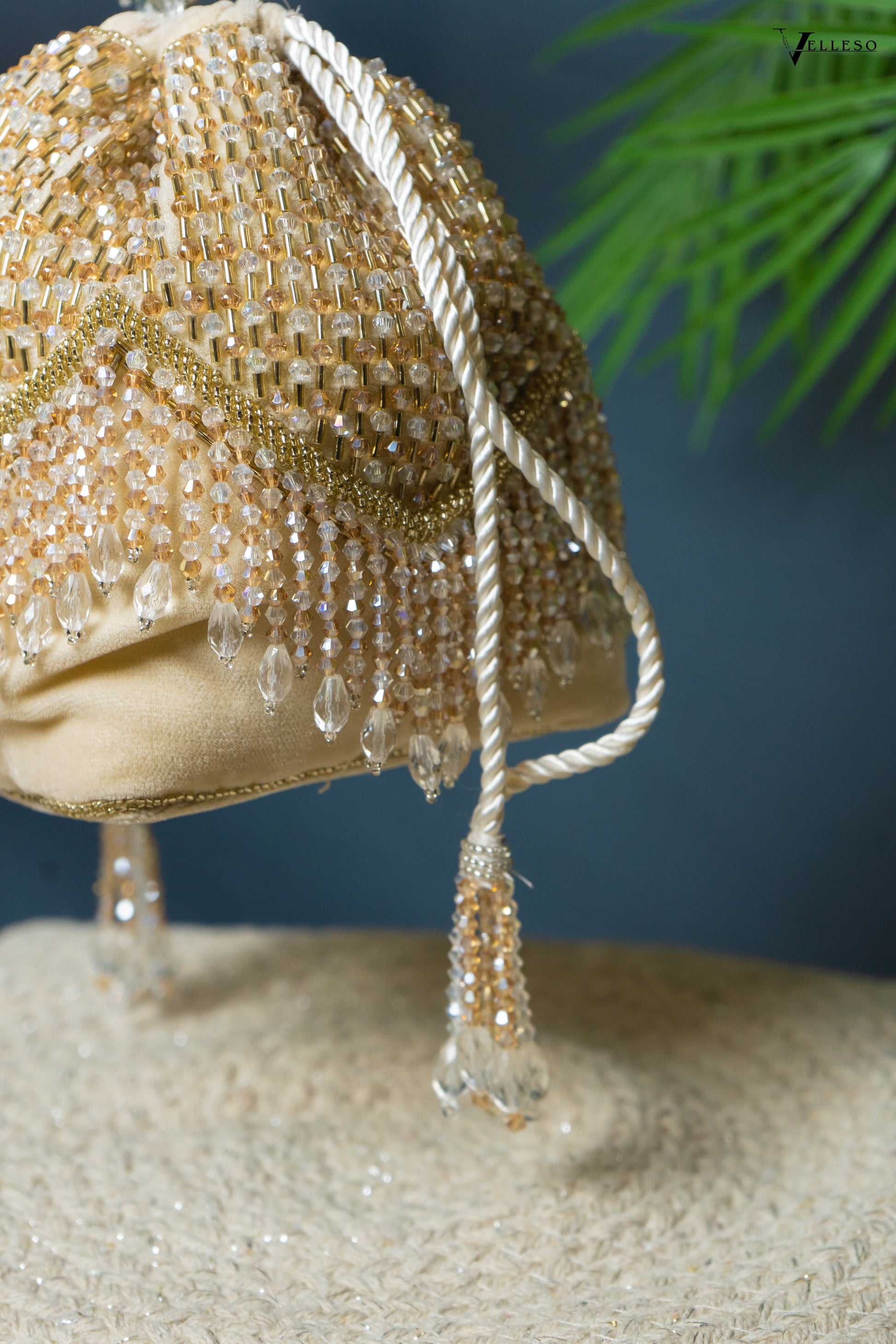 Elira Crystal Fringe Potli