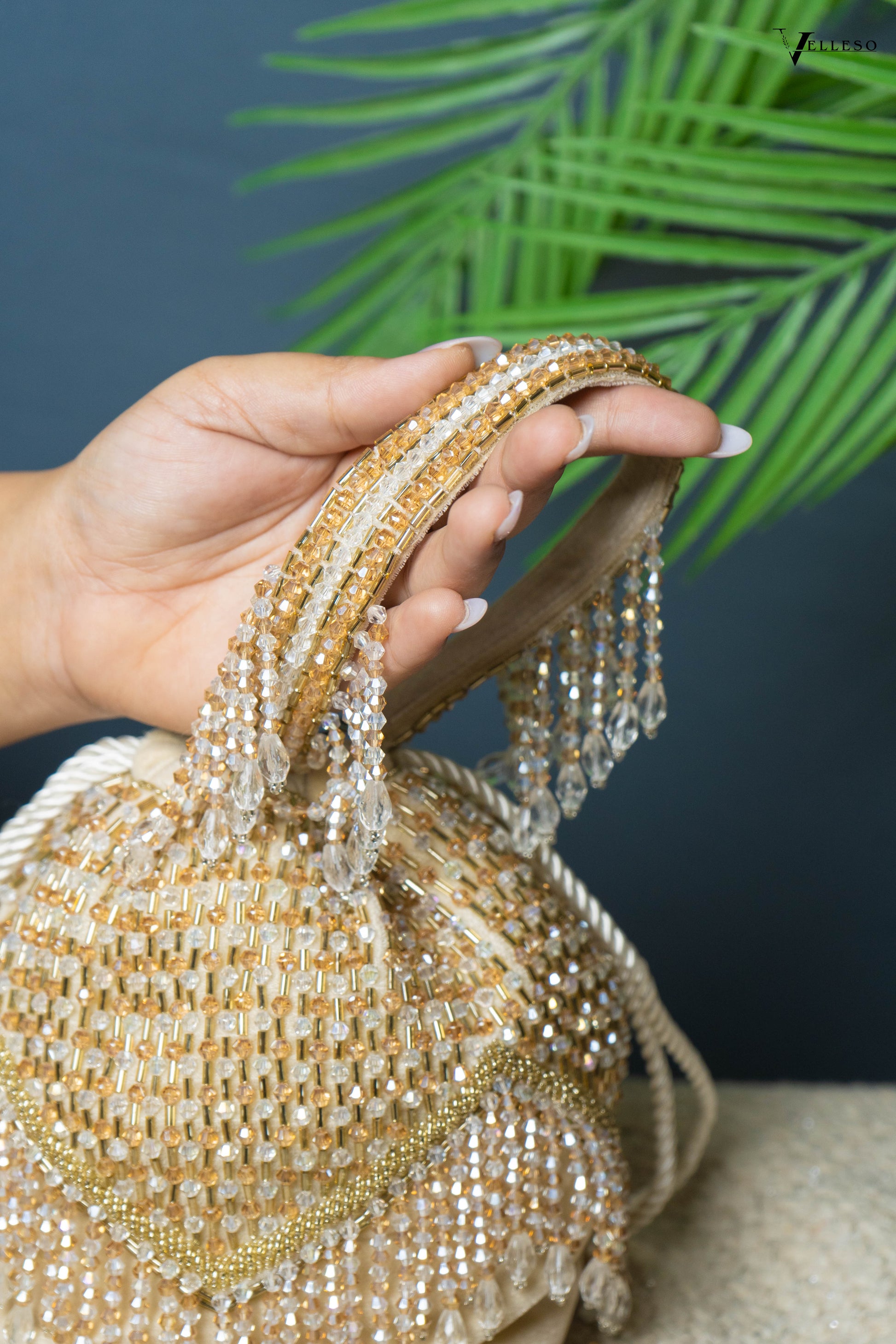 Elira Crystal Fringe Potli