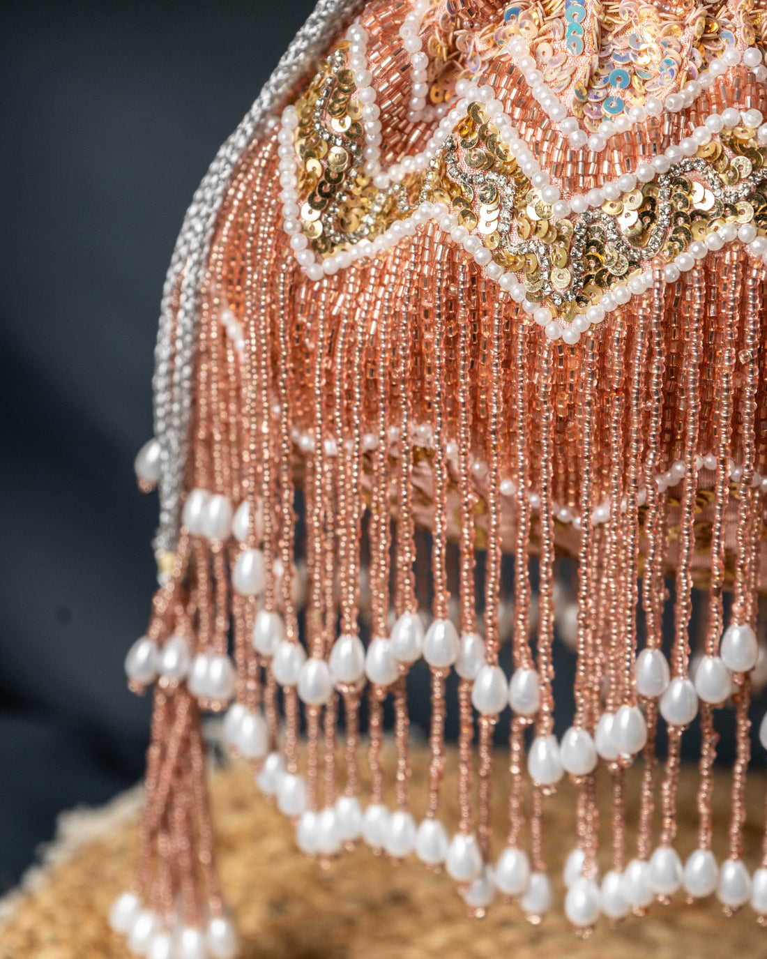 Zarifa Rose Fringe Potli