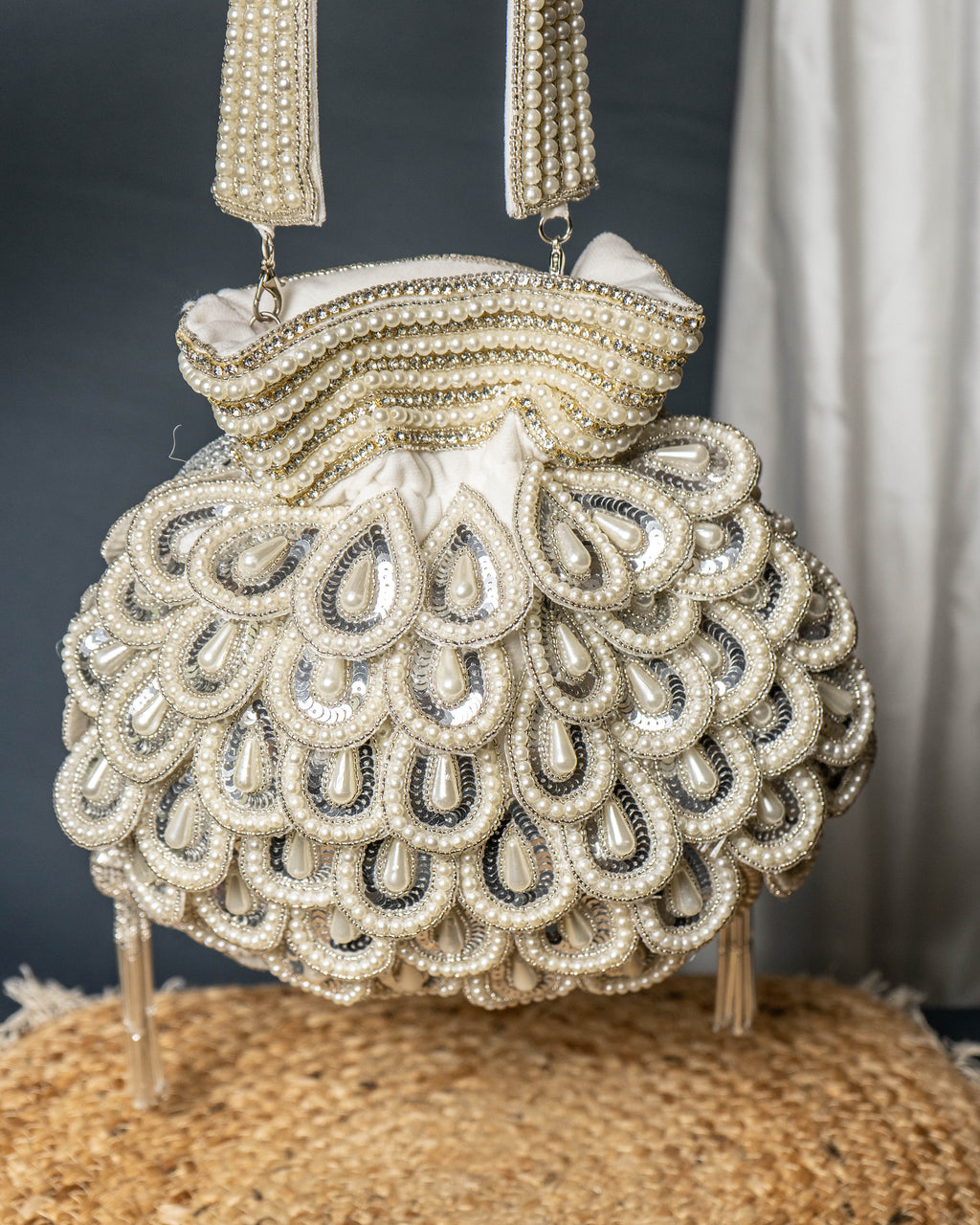 Zafrina Silver Royale Potli Bag