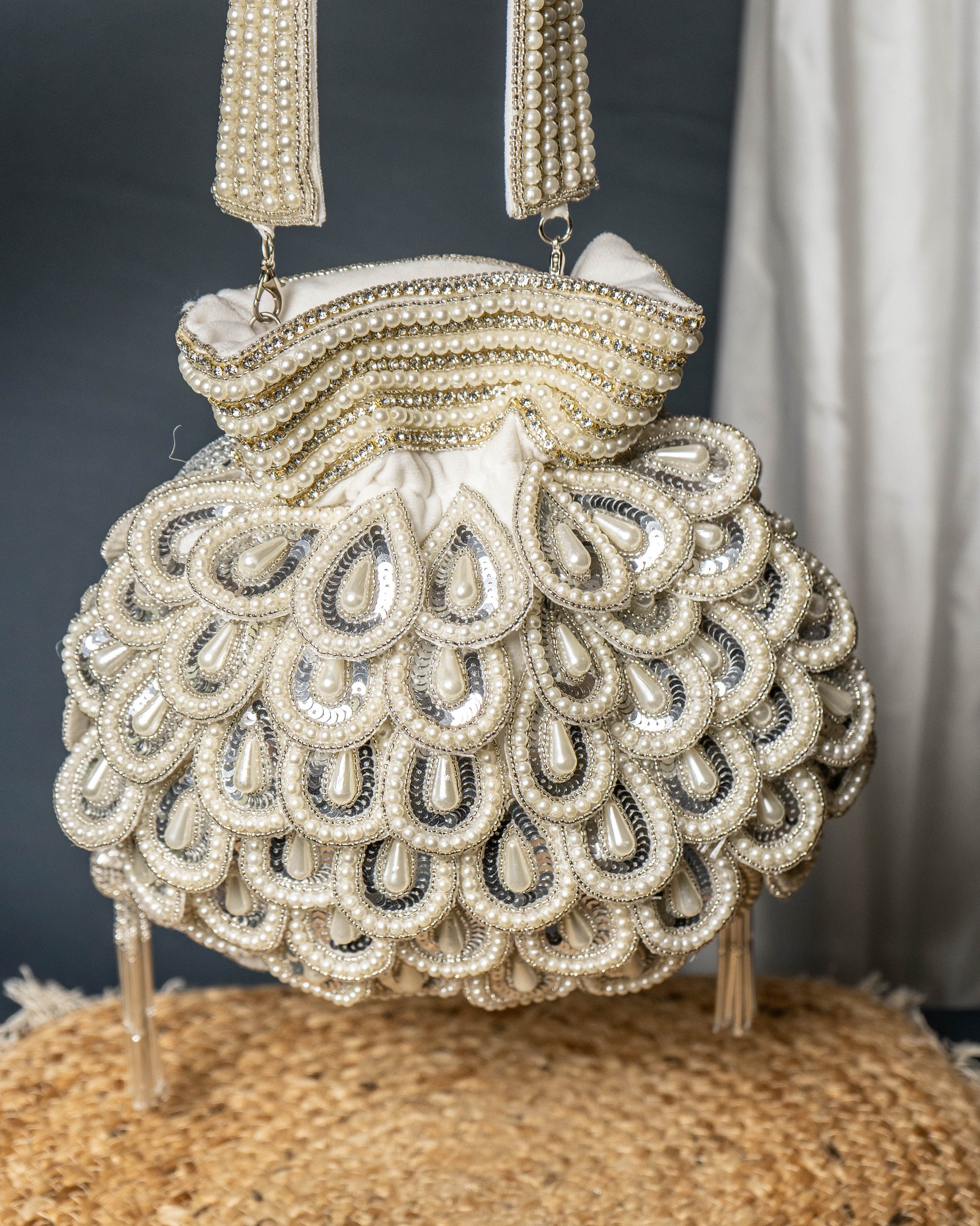 Zafrina Silver Royale Potli Bag