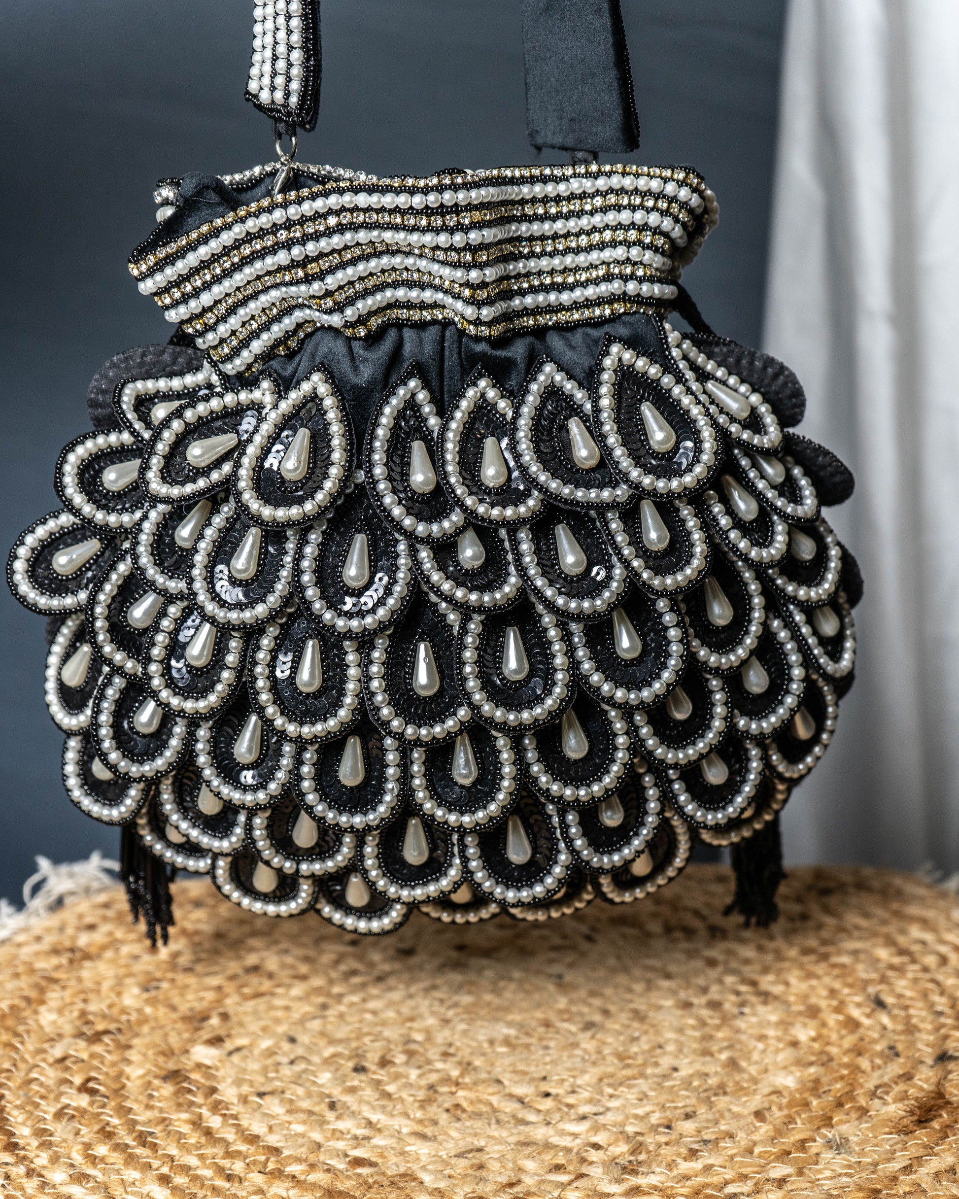 Zafrina Black Royale Potli Bag