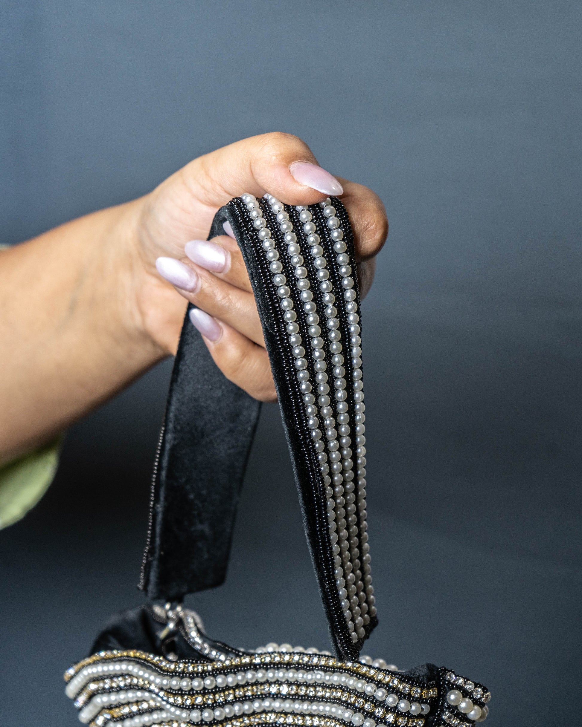Zafrina Black Royale Potli Bag