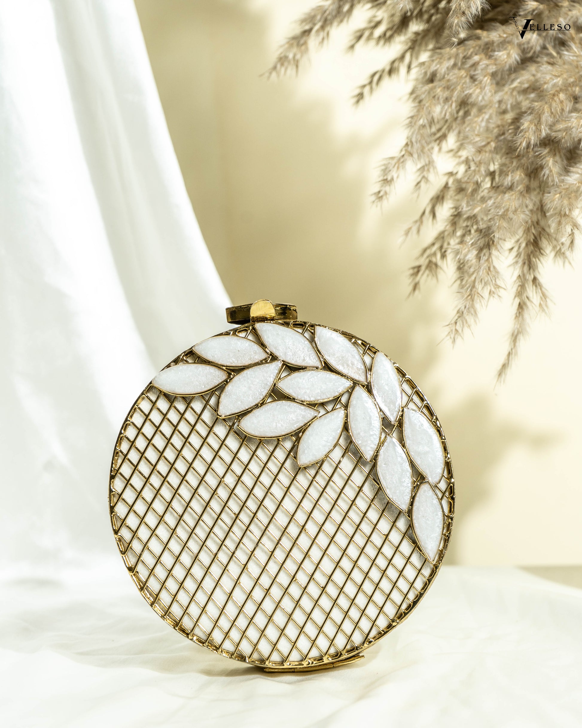 Ivory Vine Halo Clutch