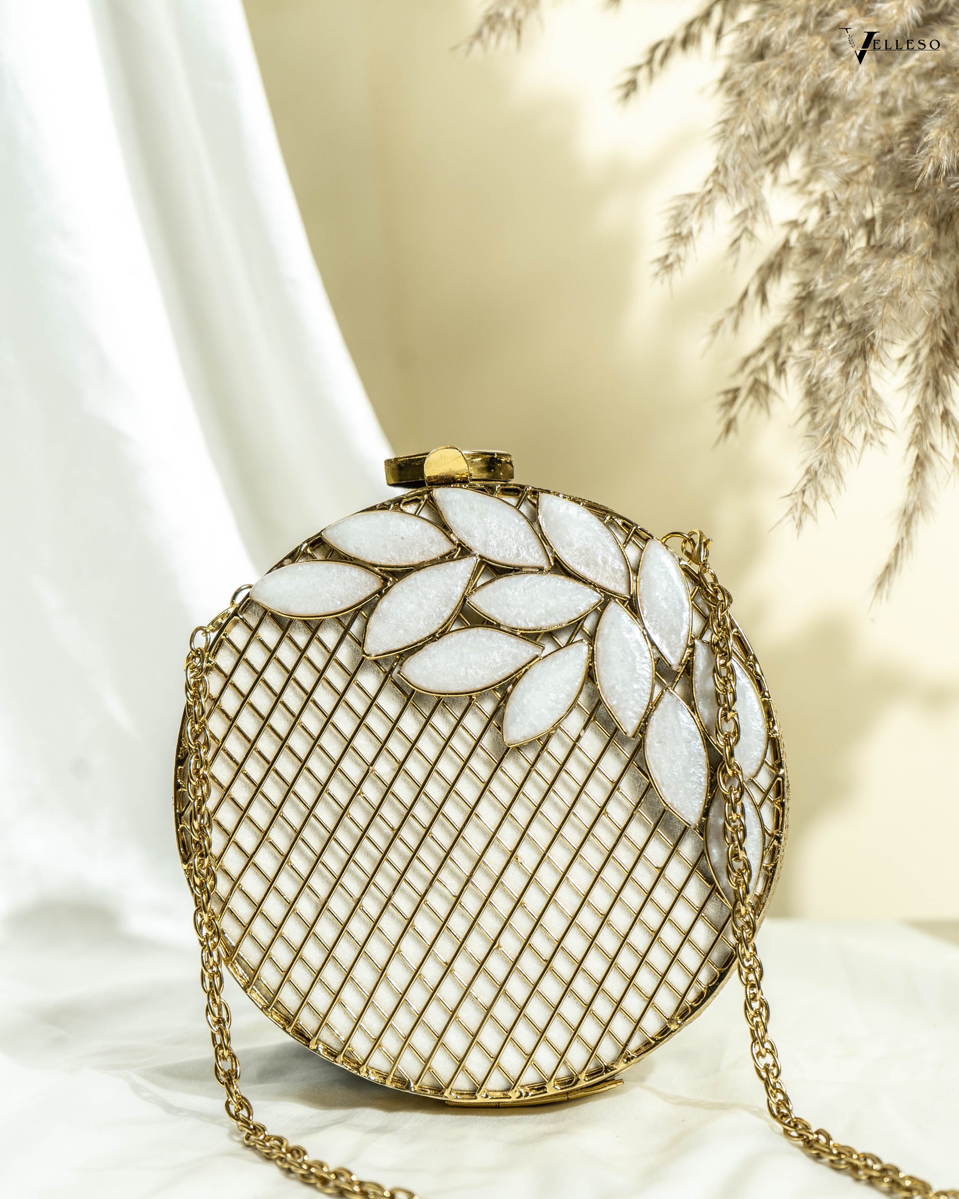 Ivory Vine Halo Clutch