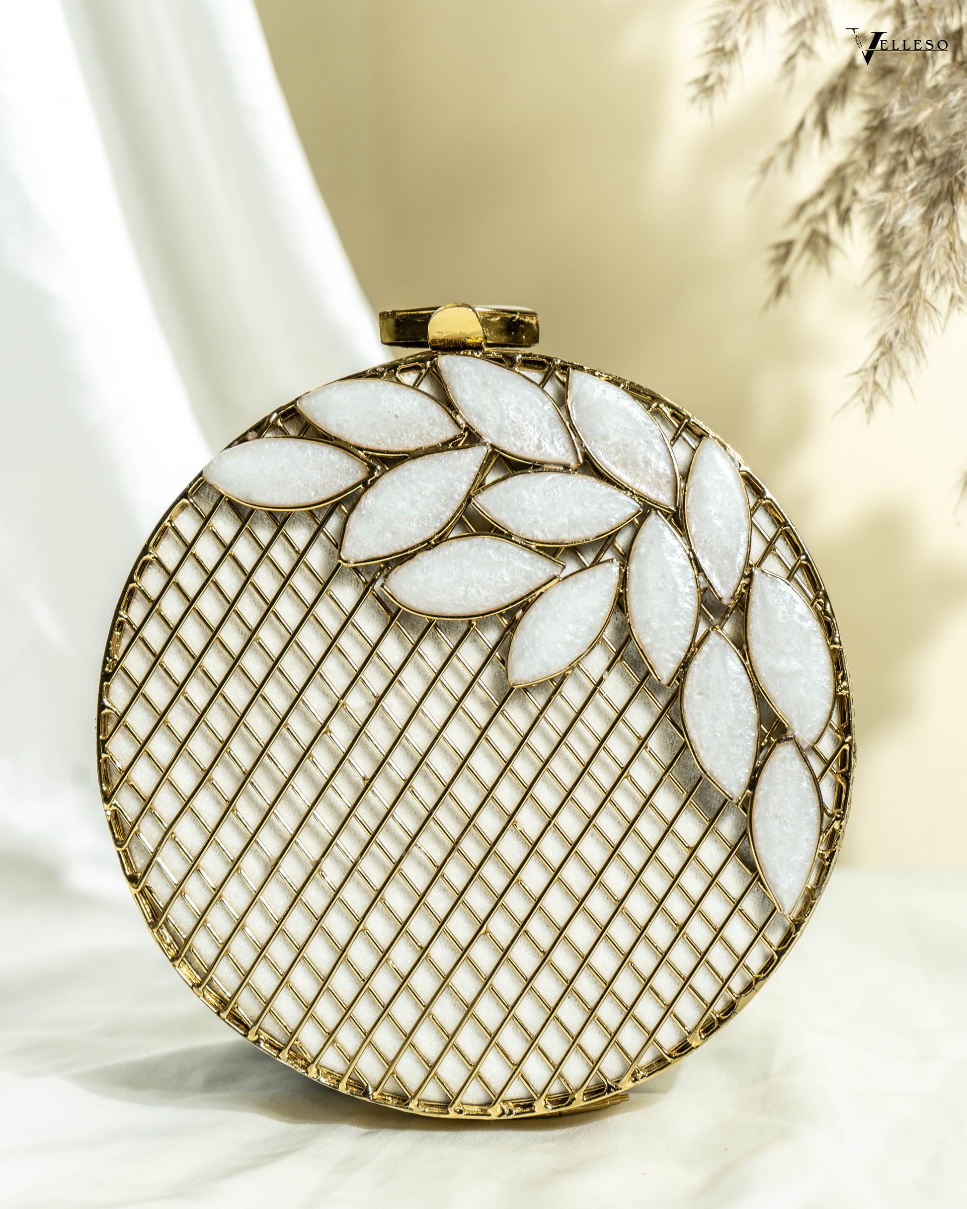 Ivory Vine Halo Clutch