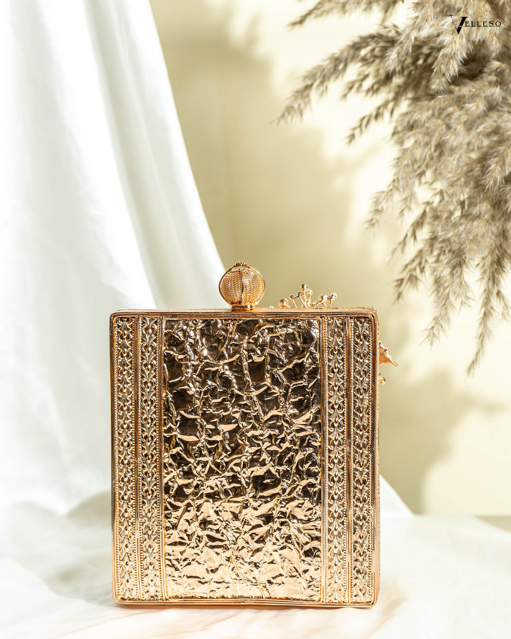 Aurielle Petal Crest Clutch