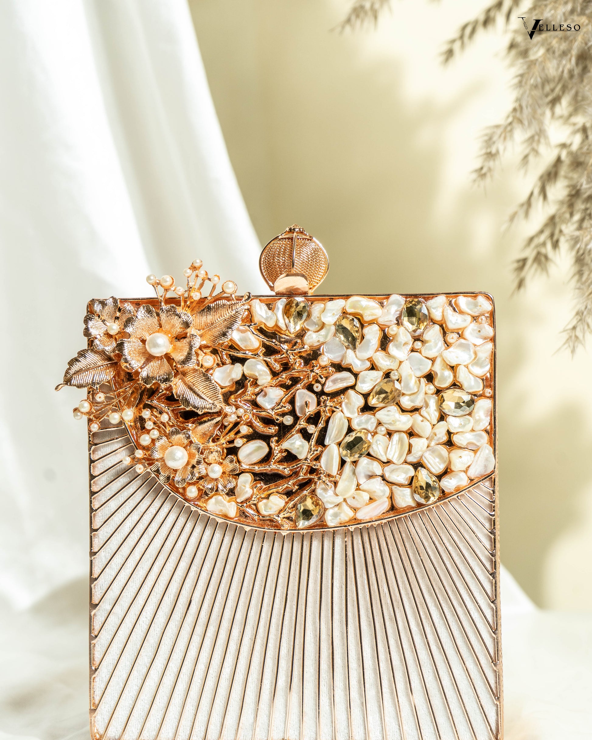 Aurielle Petal Crest Clutch