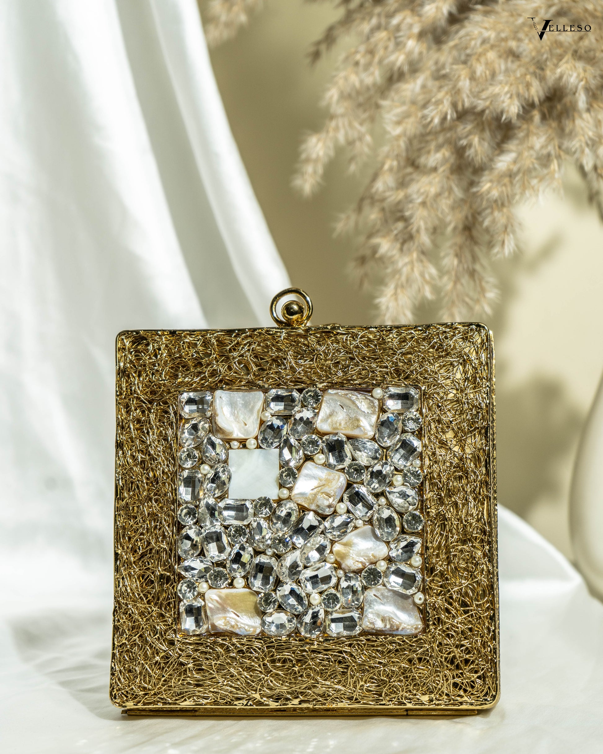 Crystal Weave Luxe Clutch
