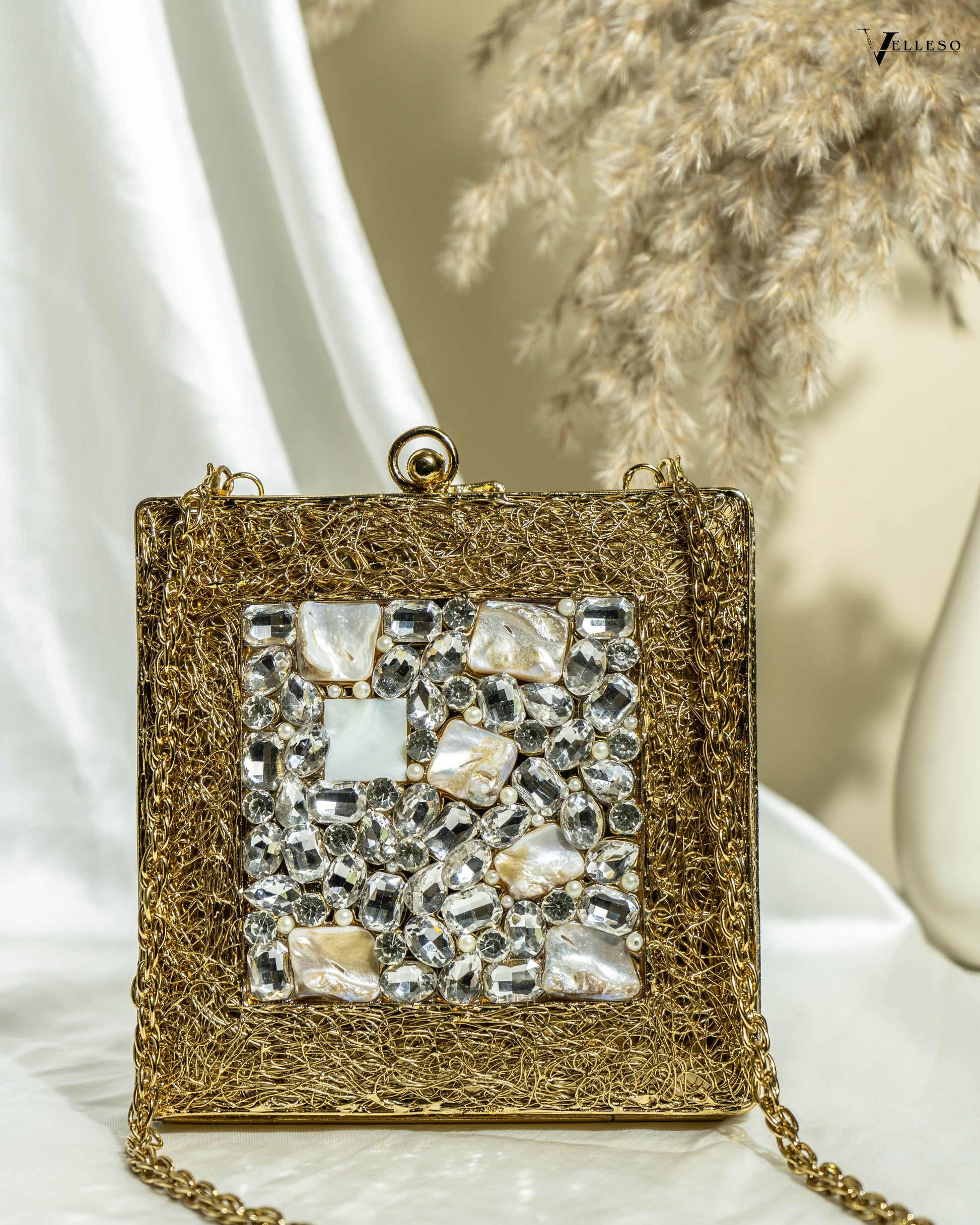 Crystal Weave Luxe Clutch